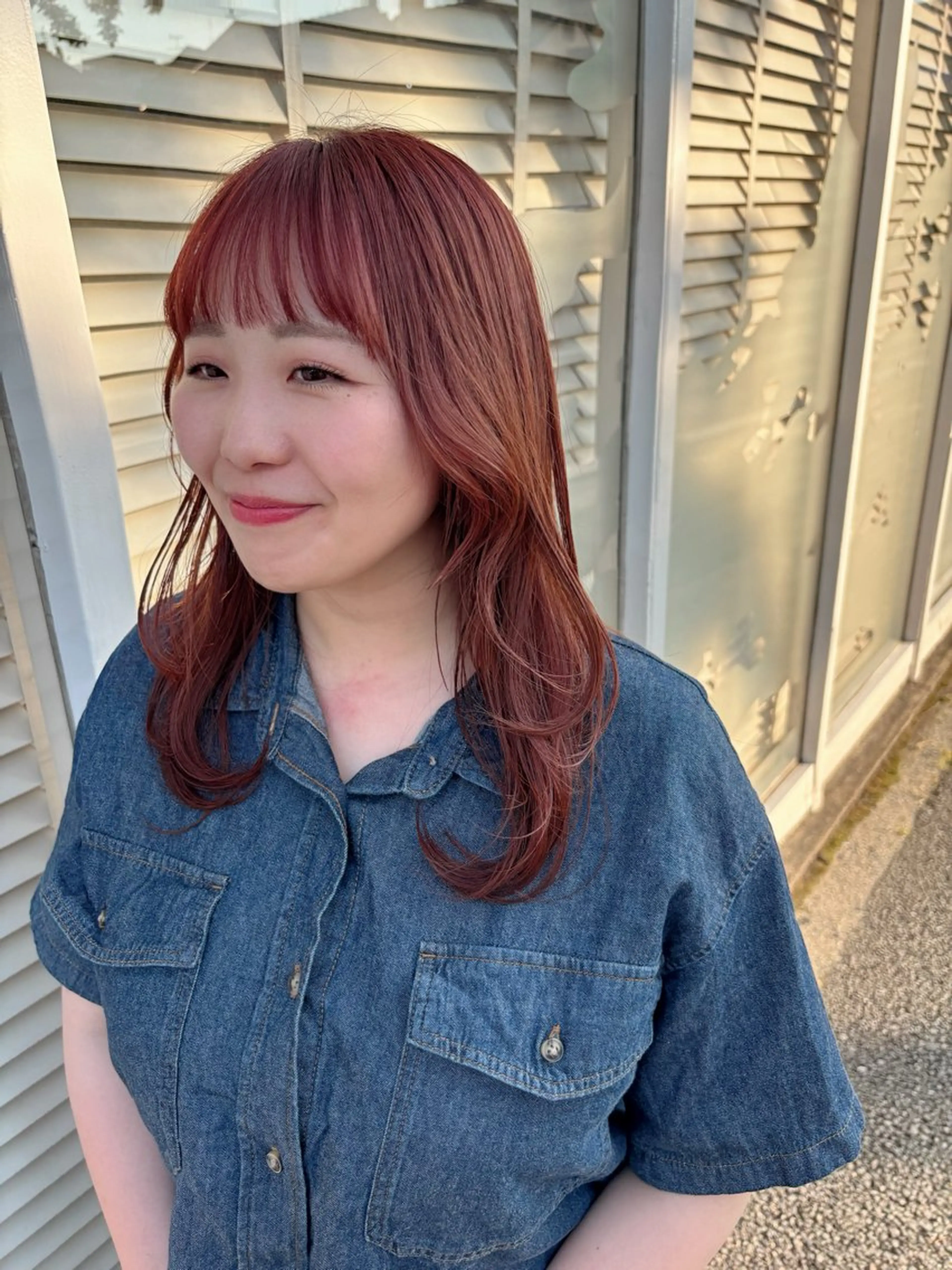 セミロング カラー ピンクカラー カット ヘアカラー miku ヘアセット/着付けのヘアスタイル