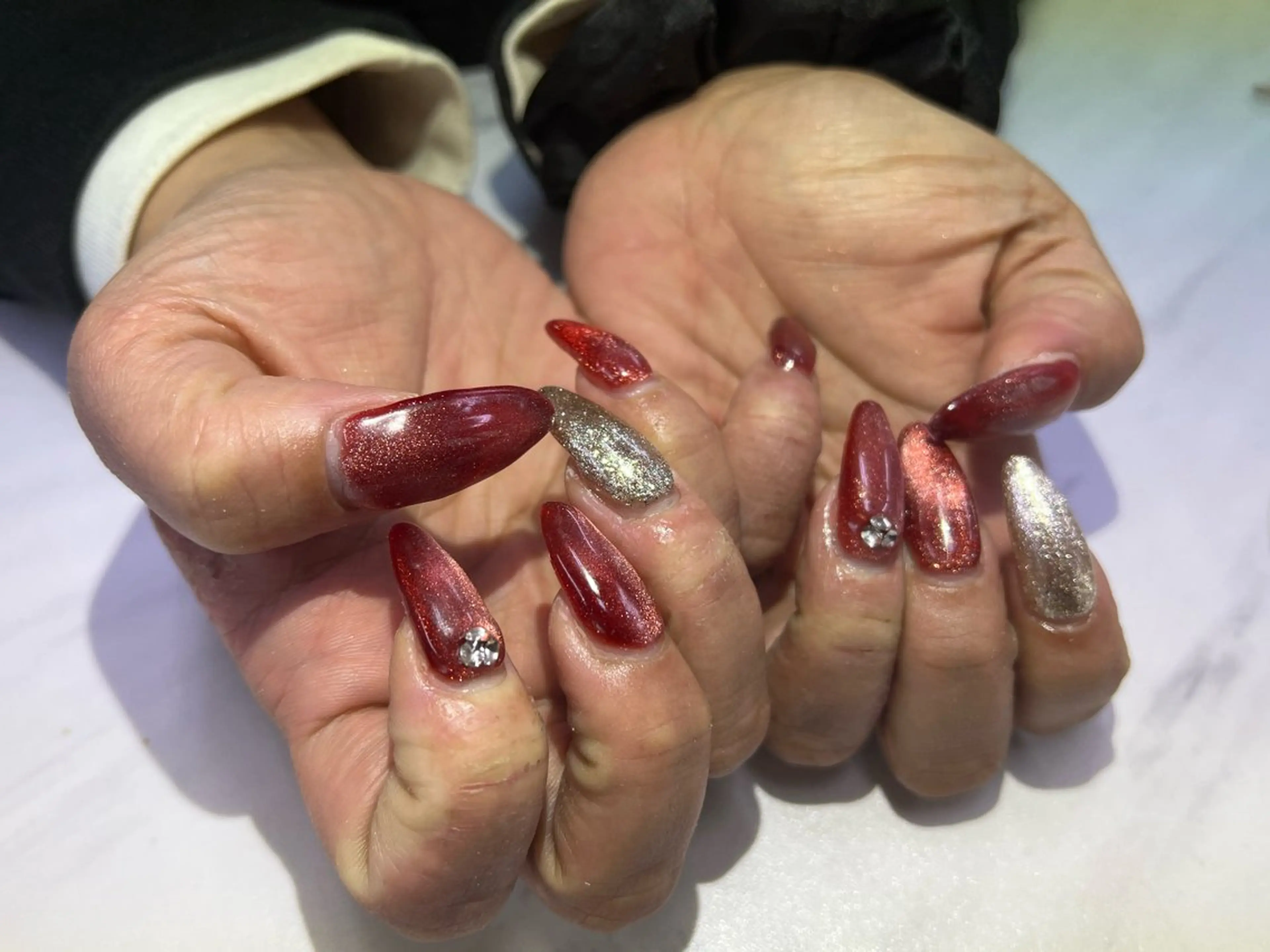 ネイル ラメ(グリッター) マグネットネイル 渡久地 夢のネイルデザイン