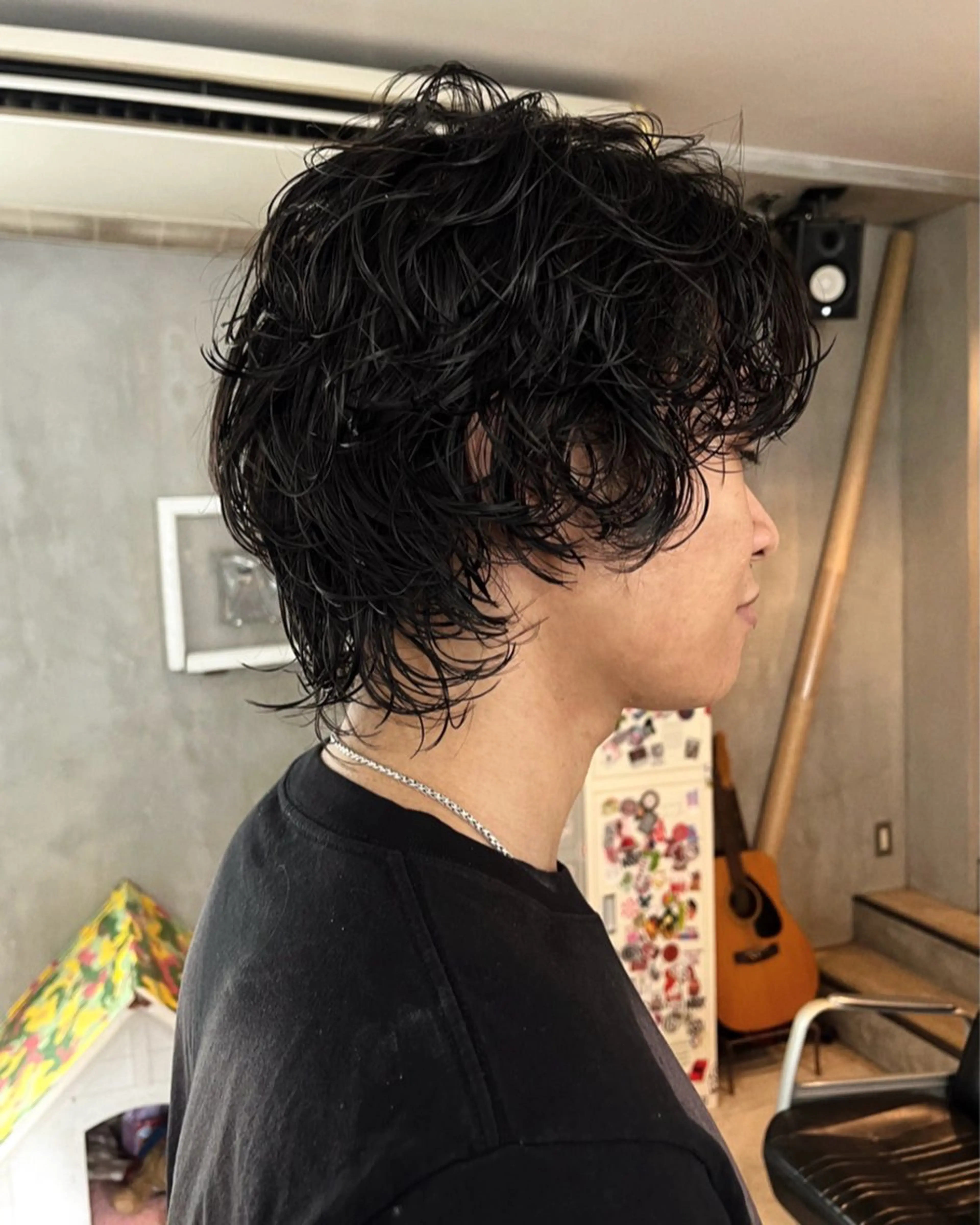 ミディアム パーマ メンズ ミディアムパーマ メンズパーマ メンズウルフカット くせ毛 ウルフカット 中目黒 ★店長WATARUのヘアスタイル