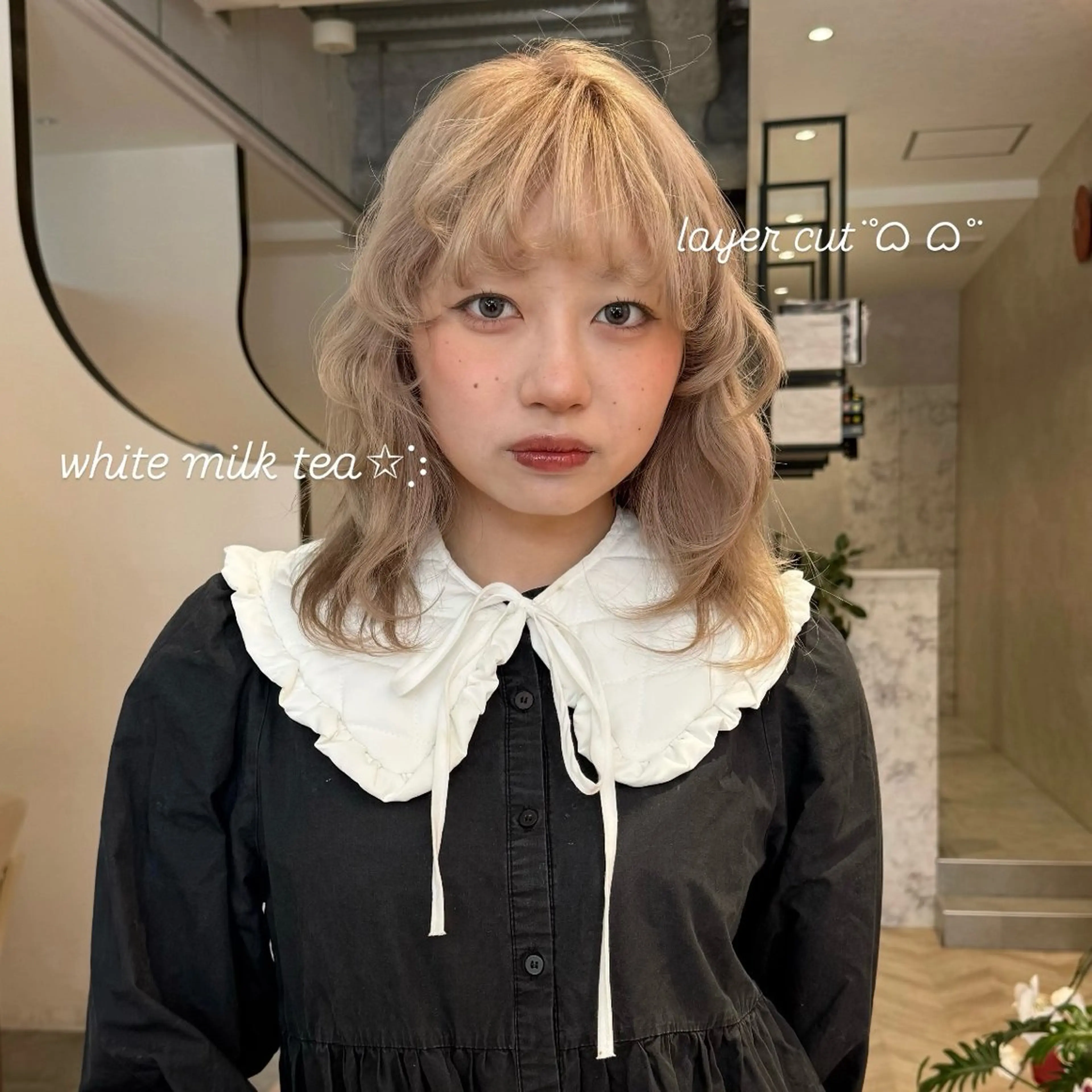 セミロング カラー カット ヘアカラー トリートメント 柔らかいcolor ￤韓国￤🩰マユ🩰のヘアスタイル