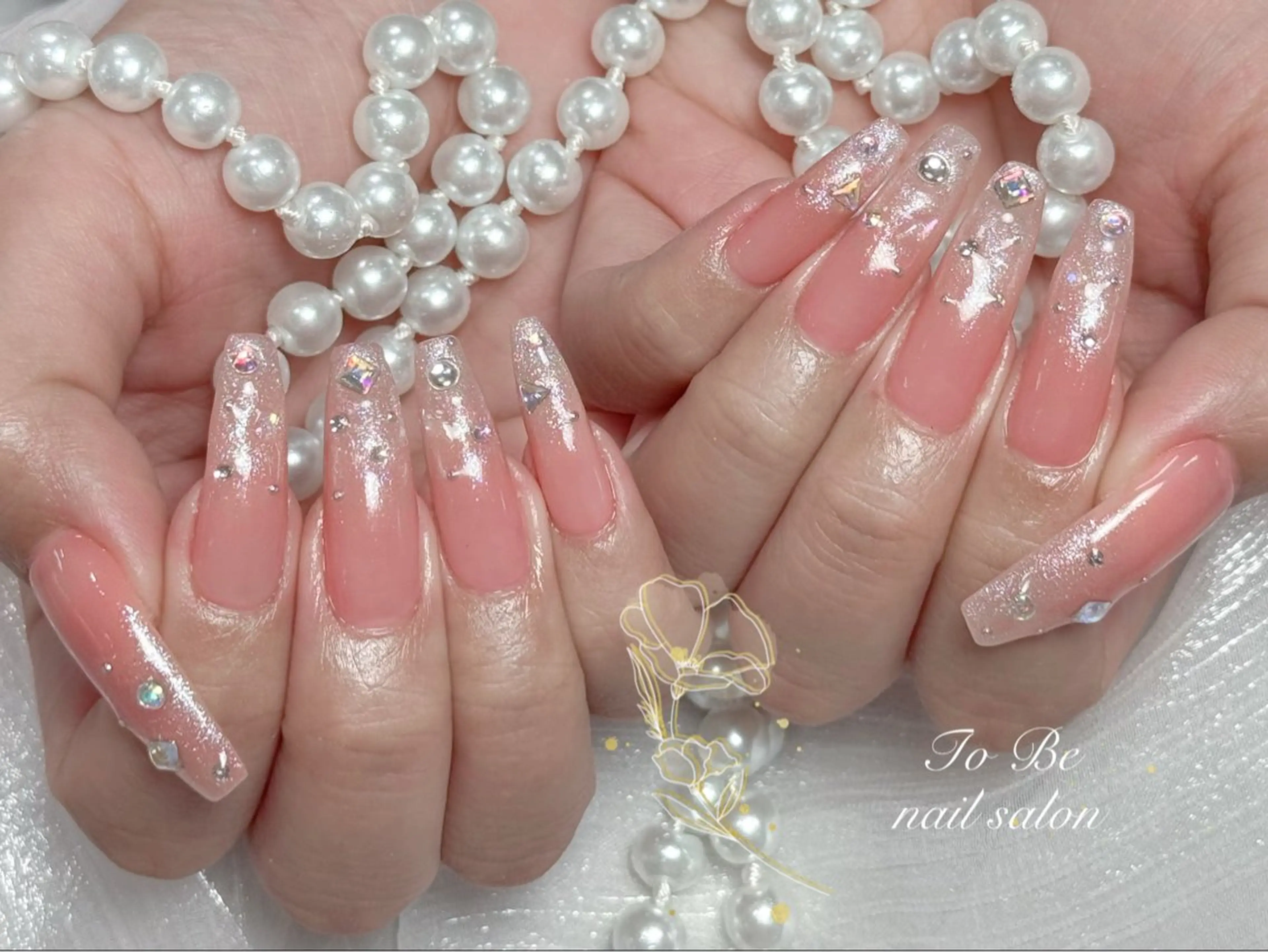 ロング ハンドネイル Nail Salon To Be珈月のネイルデザイン