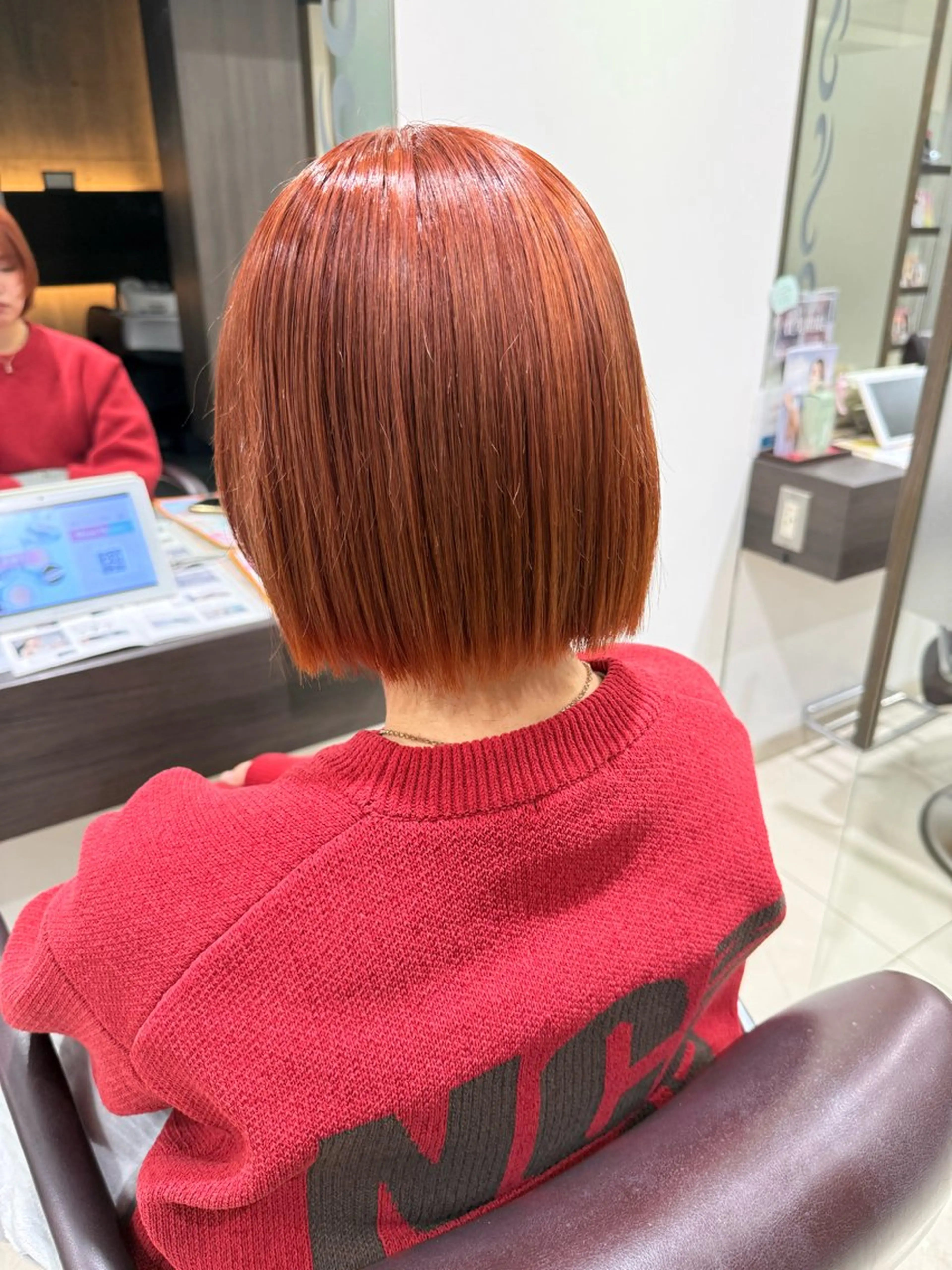 ショート カラー ブリーチ オレンジ KEEN.渋沢/ ブリーチ/みなのヘアスタイル