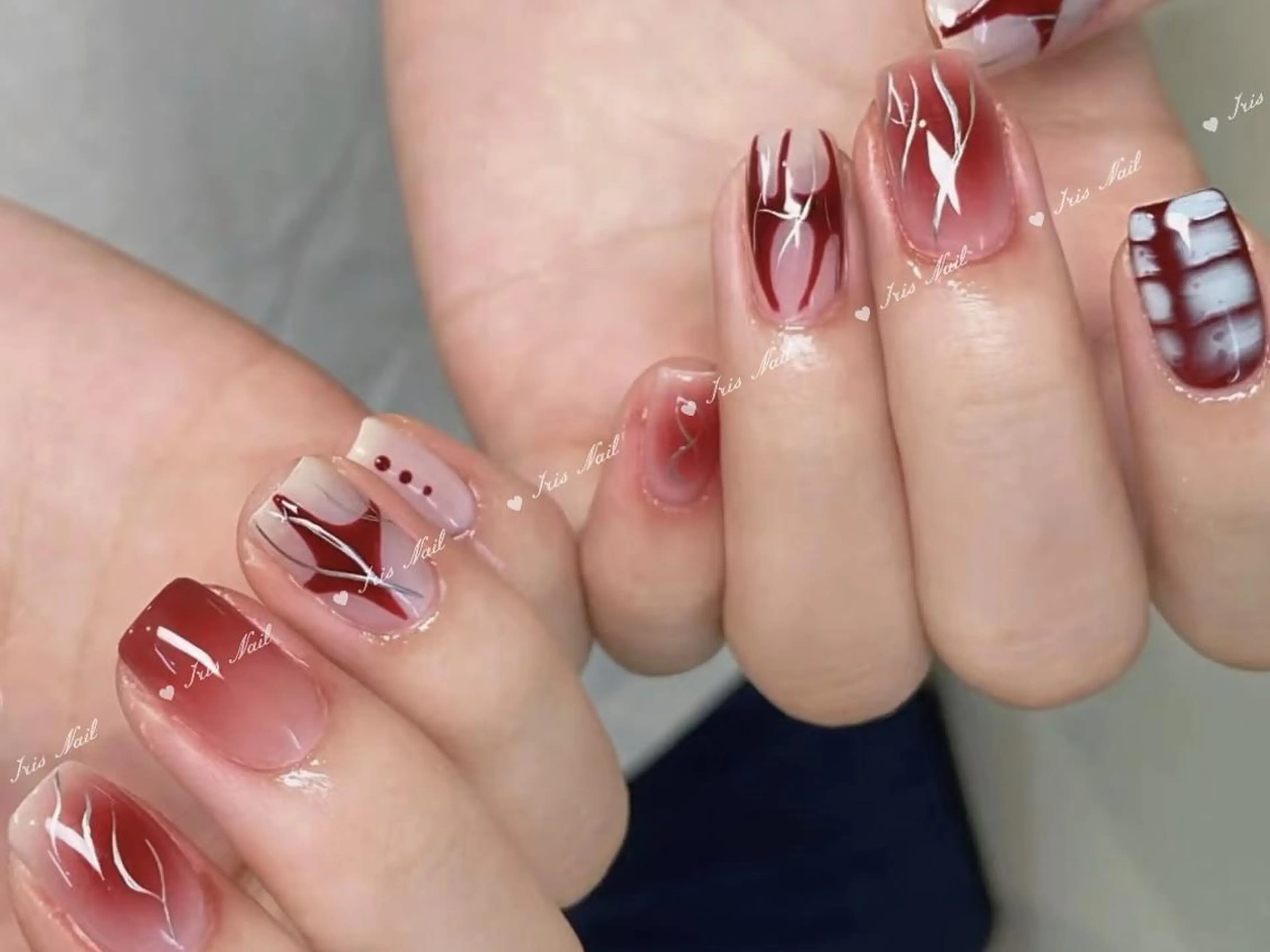 ネイル グラデーション ハンドネイル ハンドケア 🍒IRIS Nail🌸のネイルデザイン