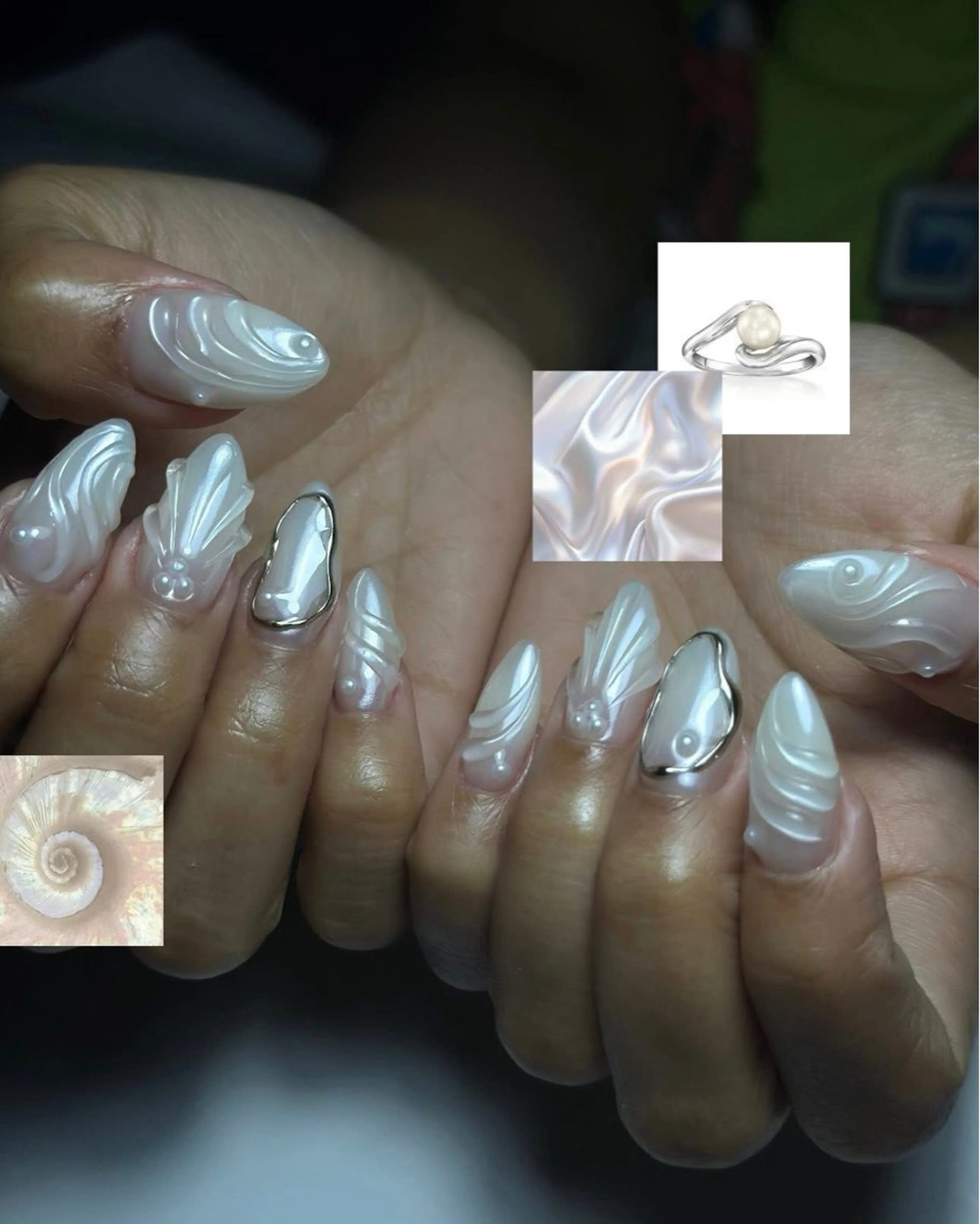 ネイル チークネイル フレンチネイル グラデーション 韓国ネイル マグネットネイル ハンドネイル JIN 168 新大久保のネイルデザイン