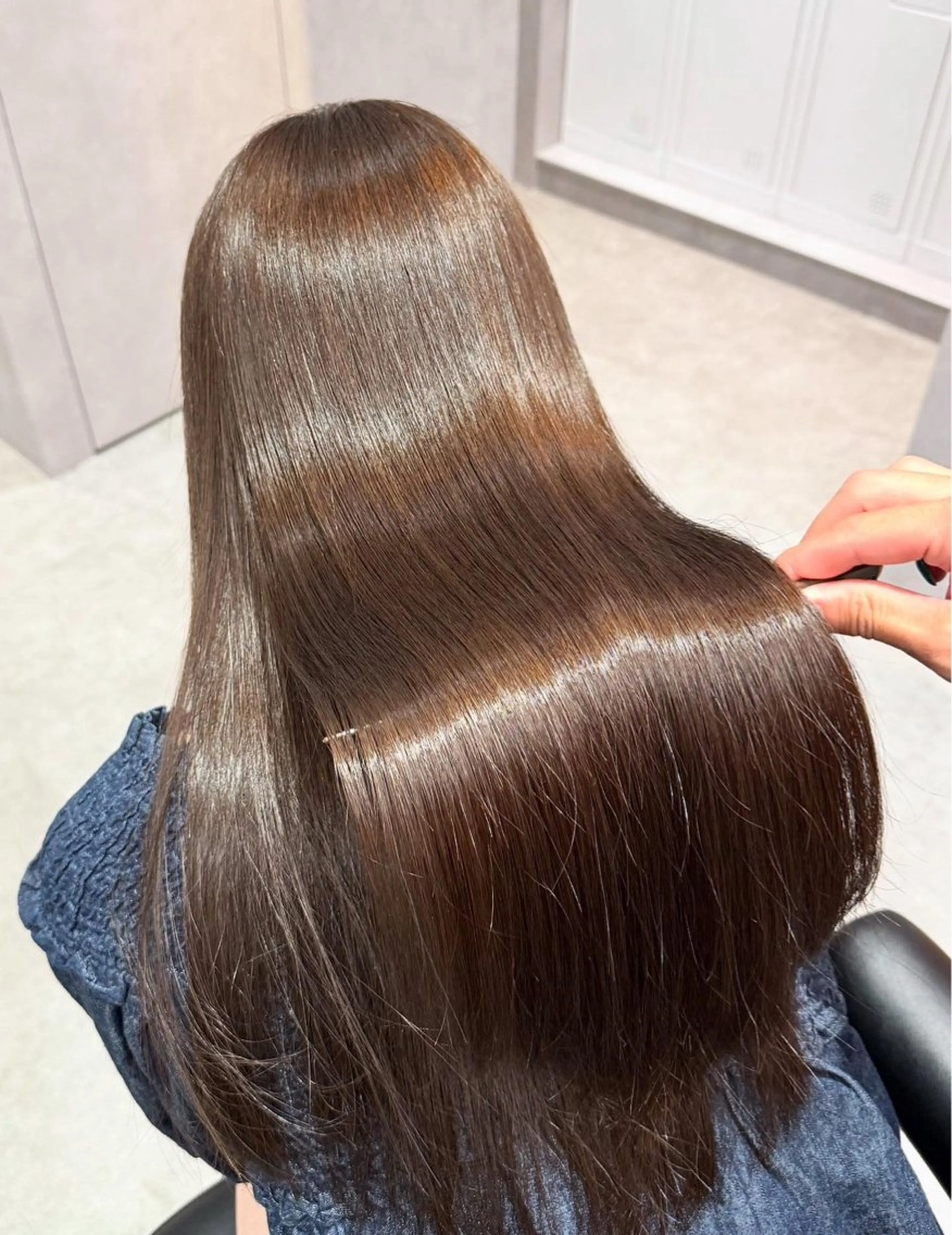 ロング カラー パーマ ヘアアレンジ 髪質改善 縮毛矯正 トリートメント ストレートパーマ 縮毛矯正 トリートメント 縮毛矯正/髪質改善/ ブリーチ毛/木元渓太のヘアスタイル