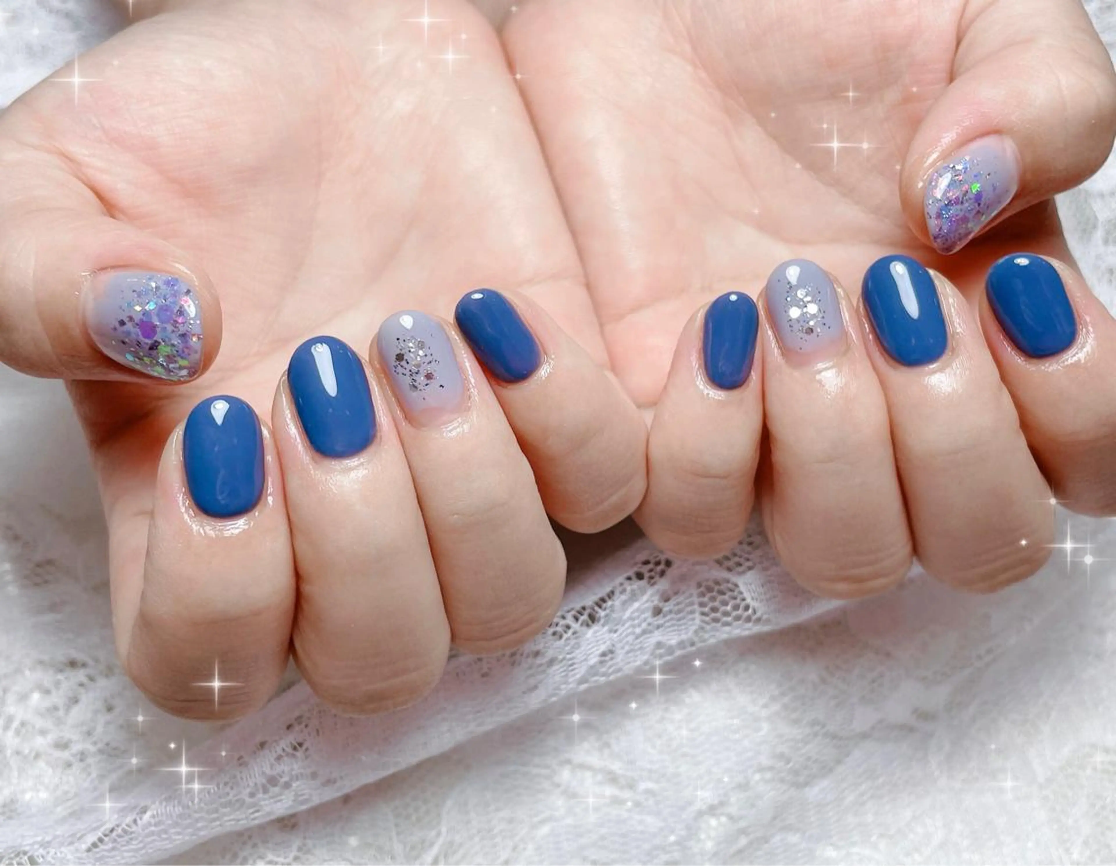 ネイル ラメ(グリッター) ハンドネイル FLARE NAIL フレアネイルのネイルデザイン