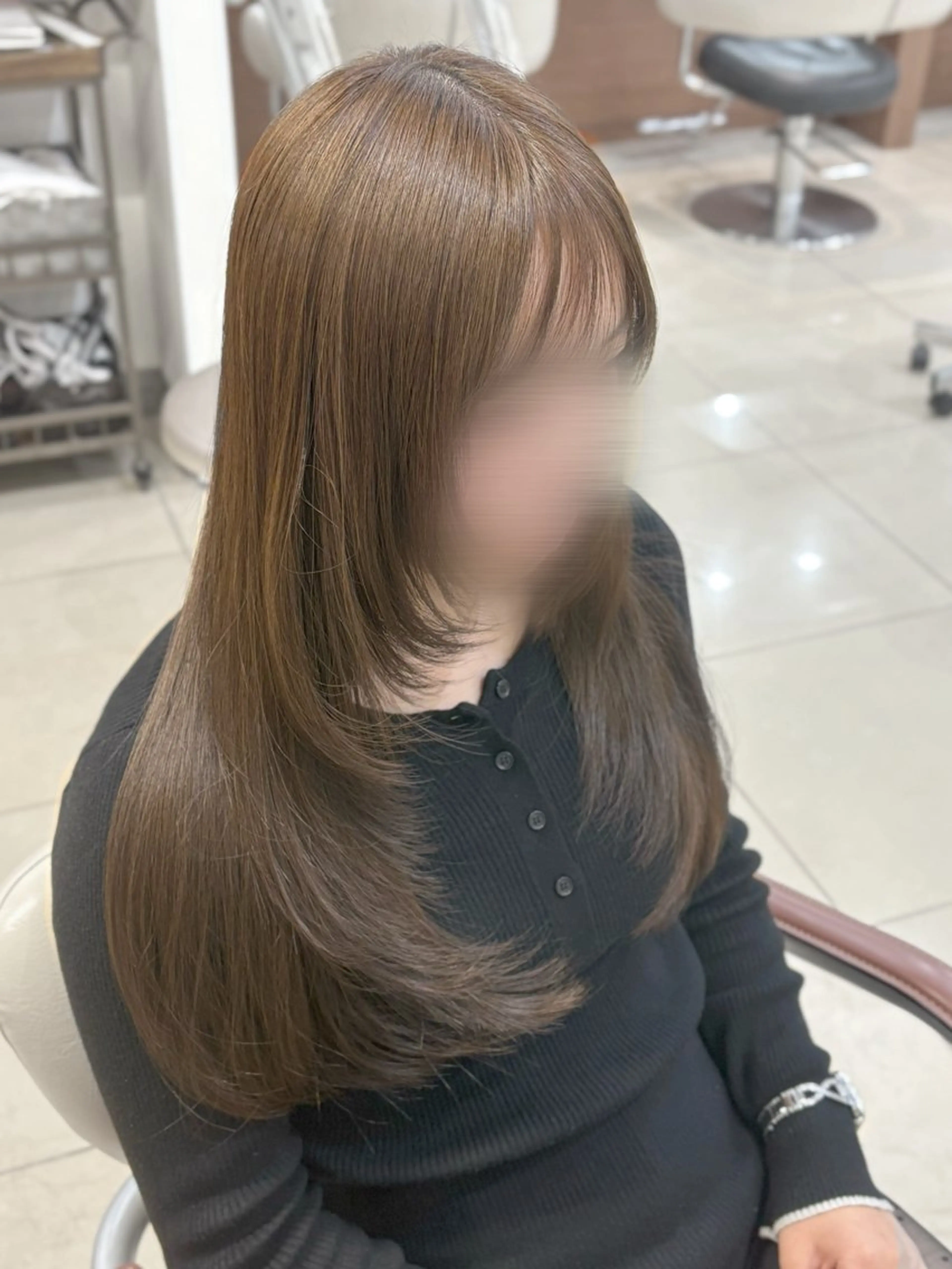 ロング ロングレイヤー レイヤーカット ロング シースルーバング Ash 二子玉川店 🐈‍⬛中溝有紗🎀のヘアスタイル