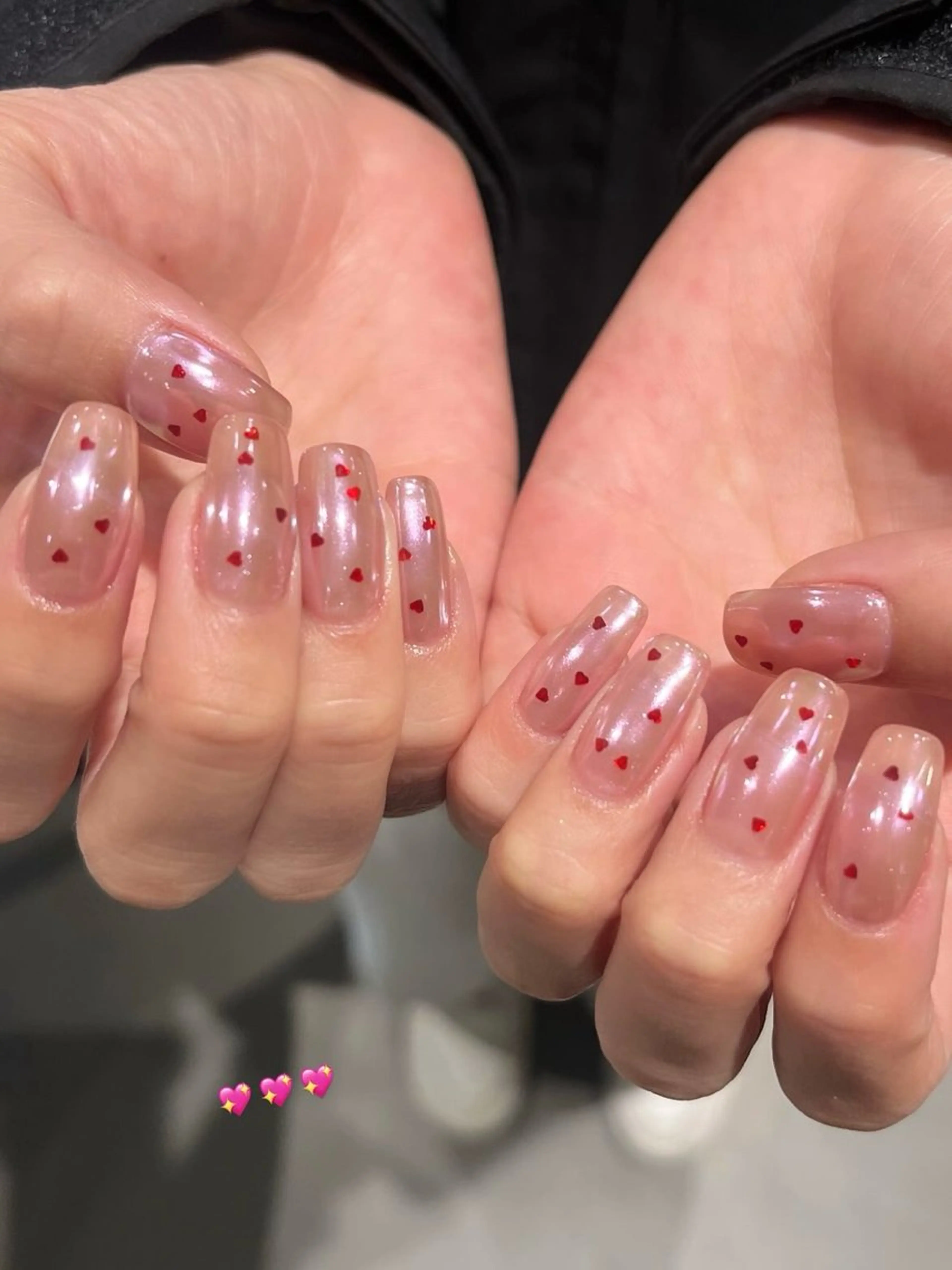 ネイル オーロラネイル ハート ピンク ハンドネイル miyuu🤍 @__miyuu._のその他イメージ