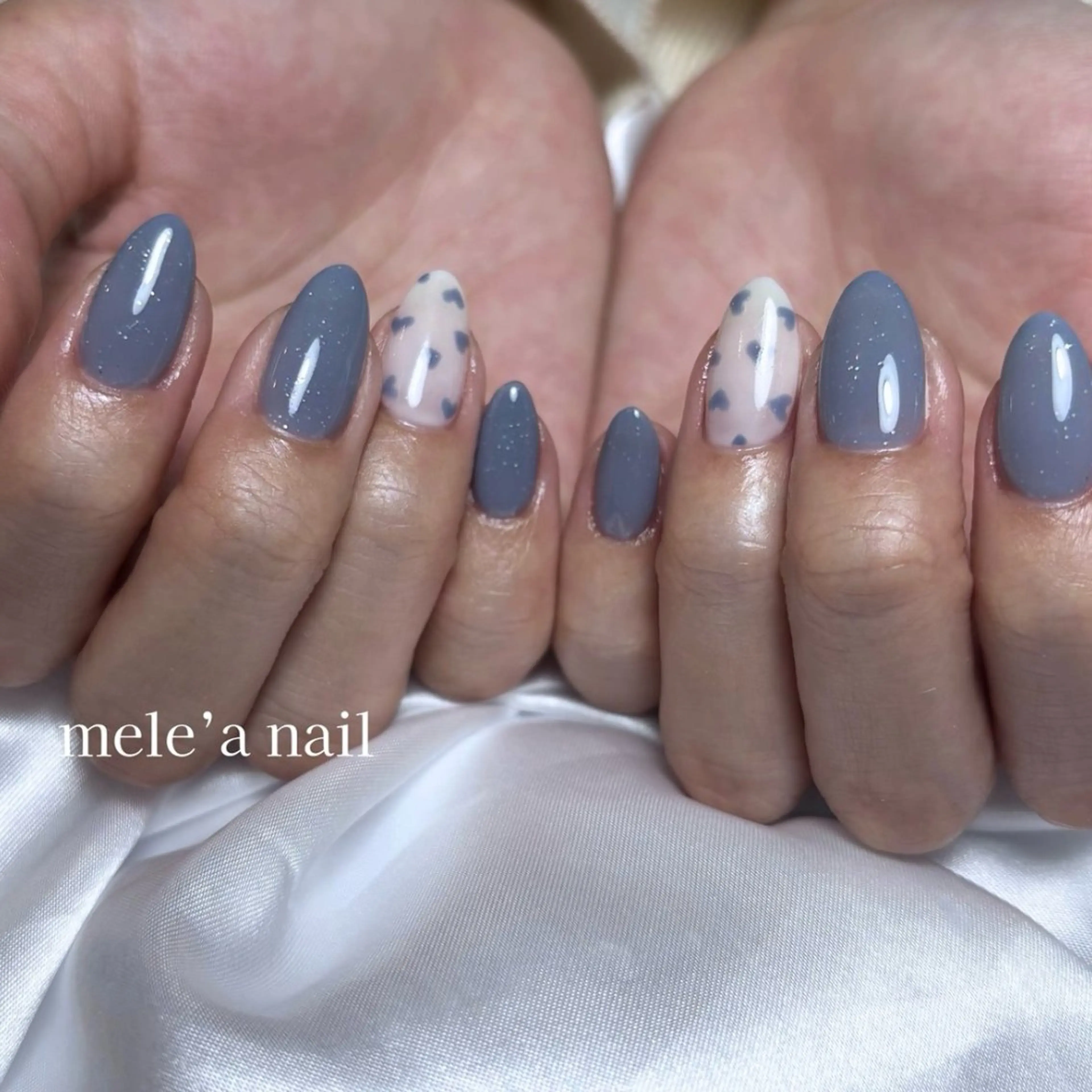 ネイル アートネイル ラメ(グリッター) オフィスネイル ワンカラーネイル ハンドネイル Mika meléa nailのネイルデザイン