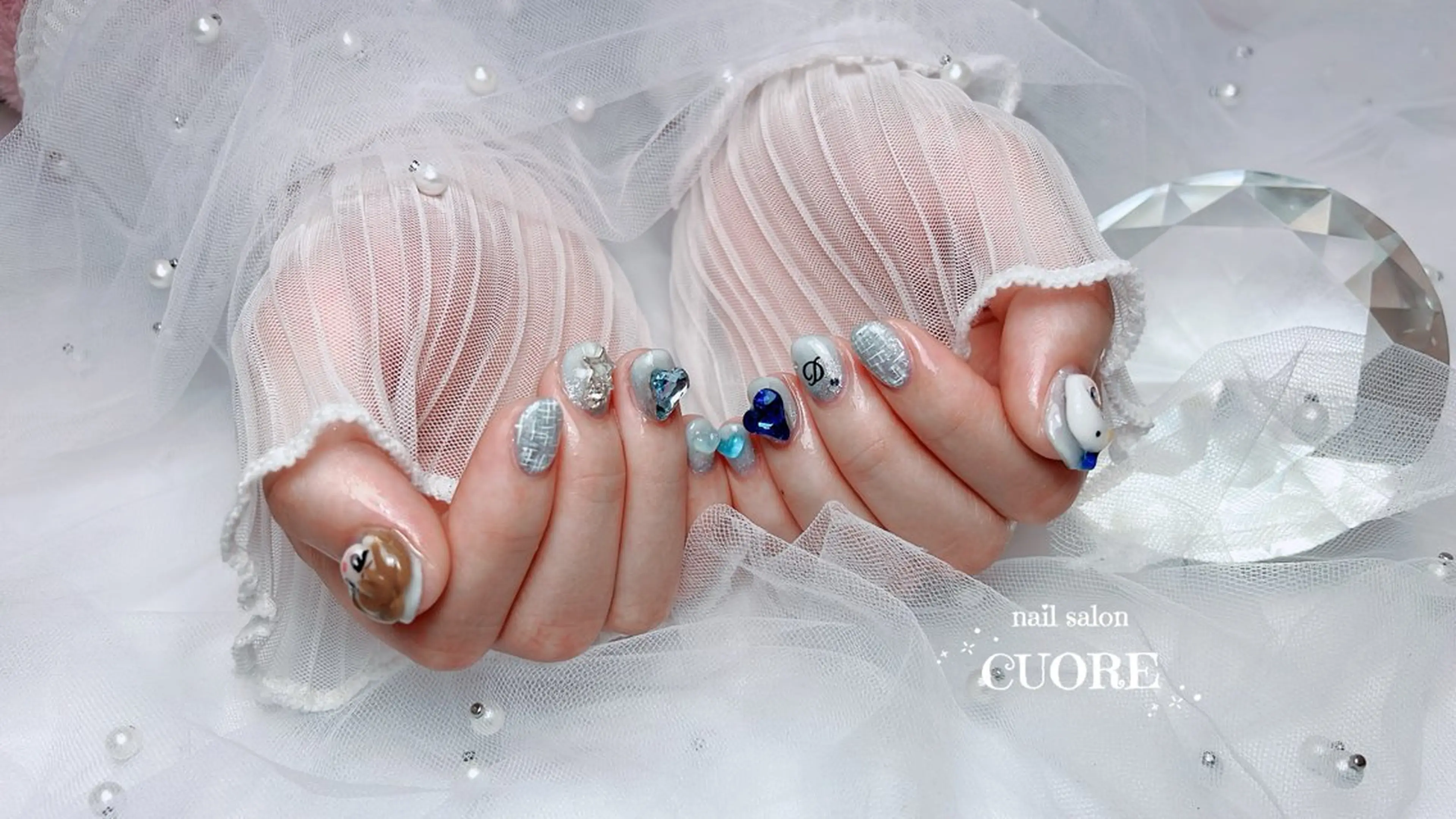 ネイル グラデーション 持ち込み ツイードネイル ハンドネイル nail salon CUOREのネイルデザイン