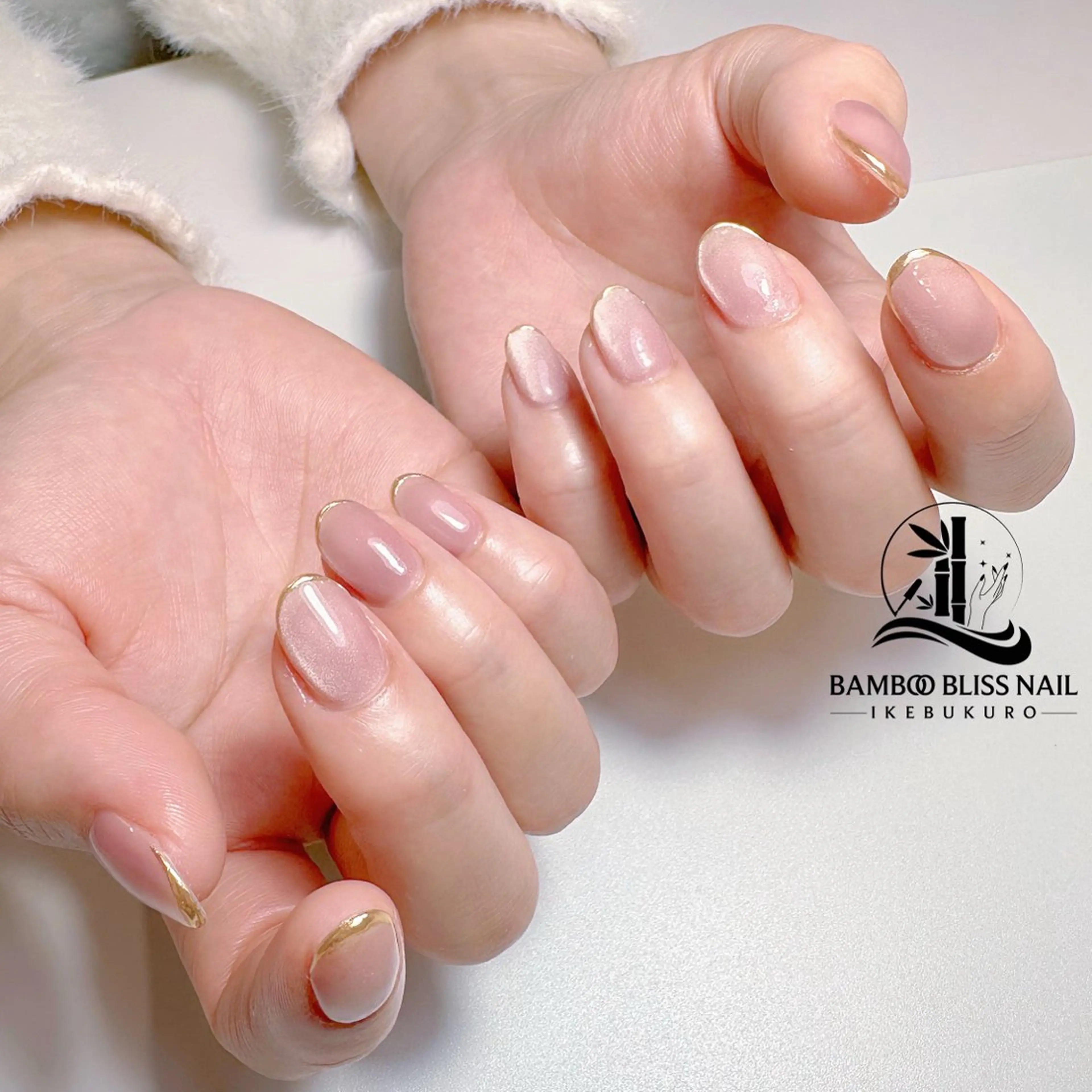 ネイル フレンチネイル マグネットネイル ミラーネイル BAMBOO BLISS 西店のネイルデザイン