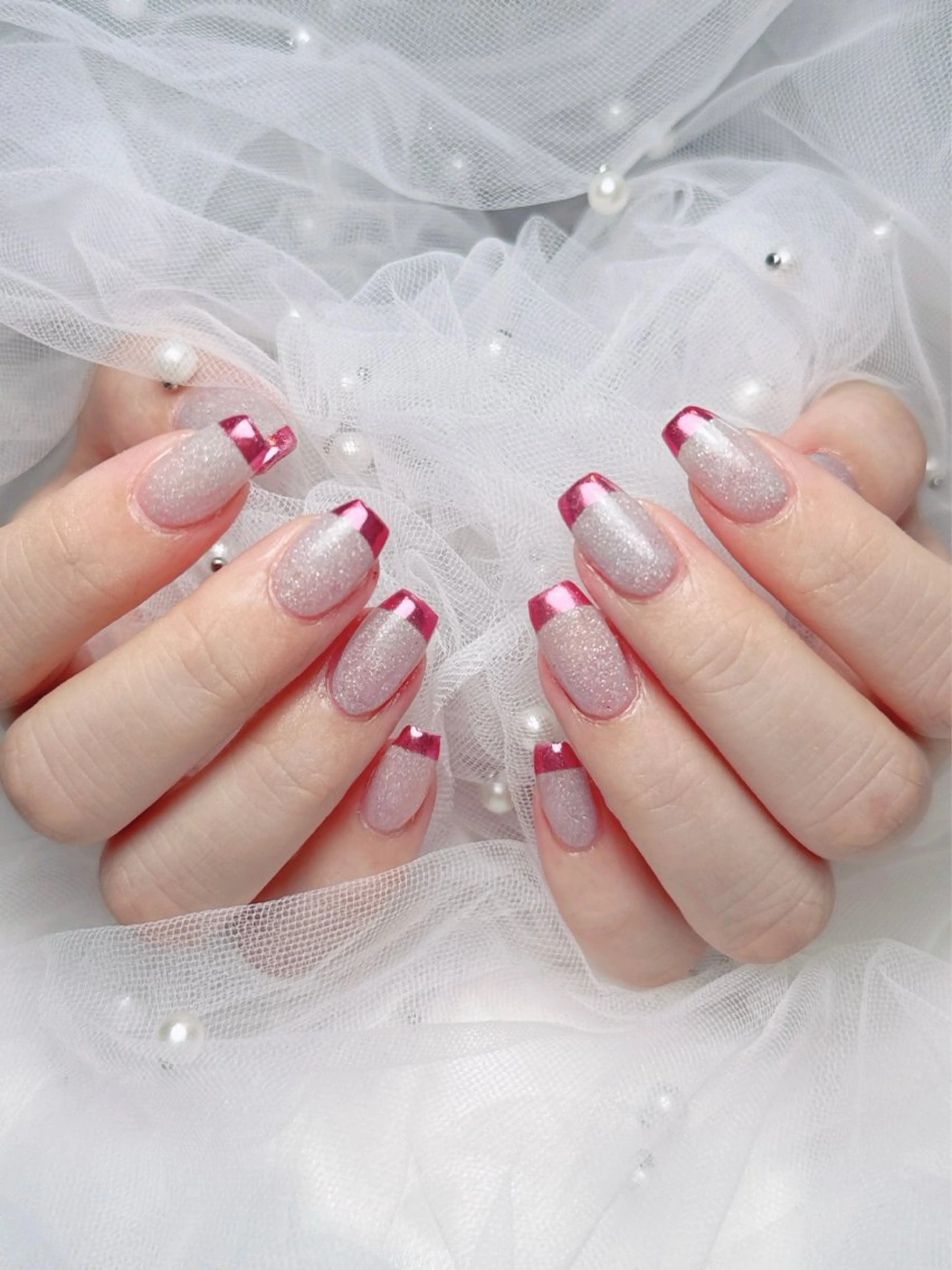 ネイル フレンチネイル ジェルネイル ハート 韓国ネイル マグネットネイル ハンドネイル ネイルサロン lotusのネイルデザイン