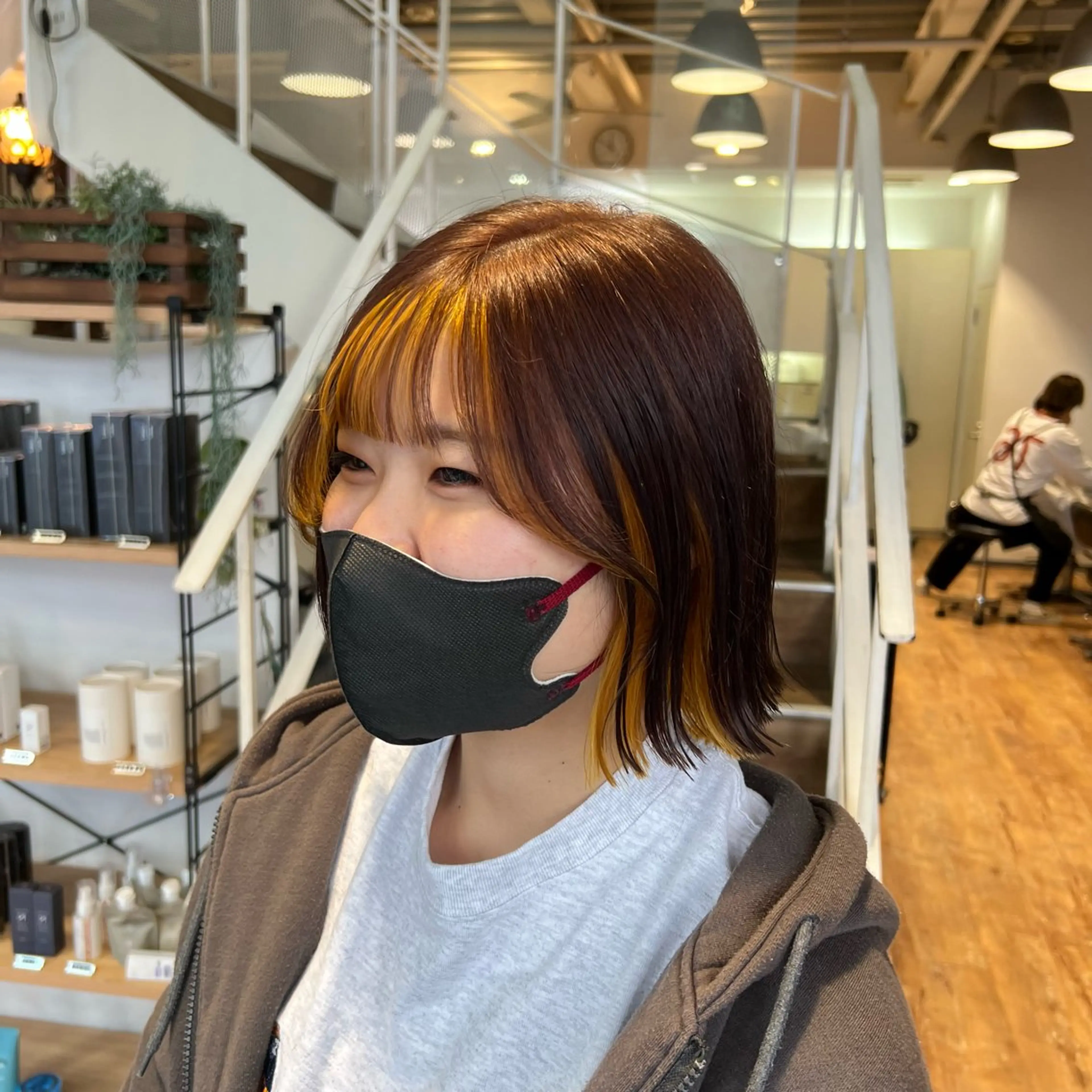 カラー ミストバング  フェイスフレーミング インナーカラー♡ Nanakoのヘアスタイル