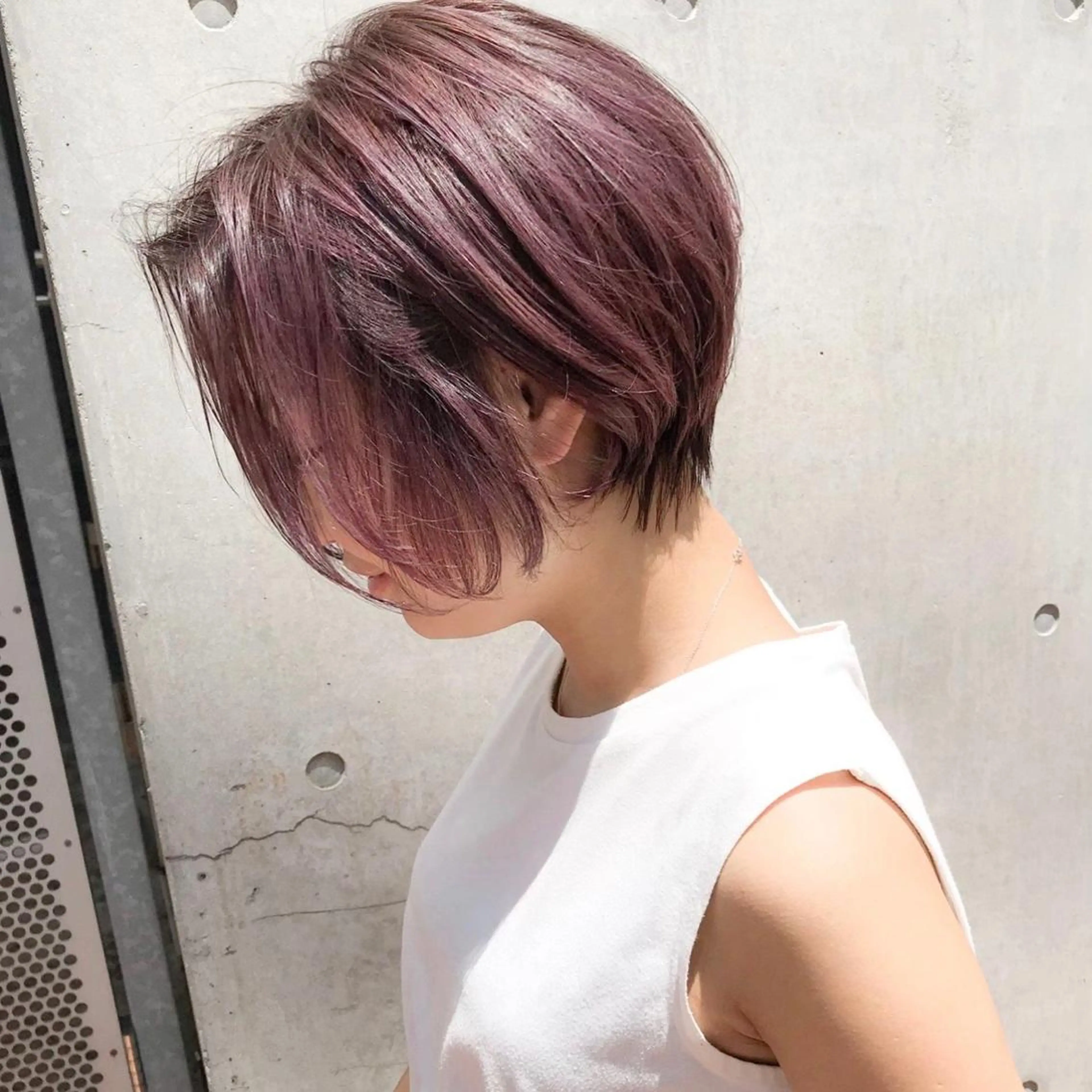 ショート カラー ピンクカラー ショートヘア 久保 明日香のヘアスタイル