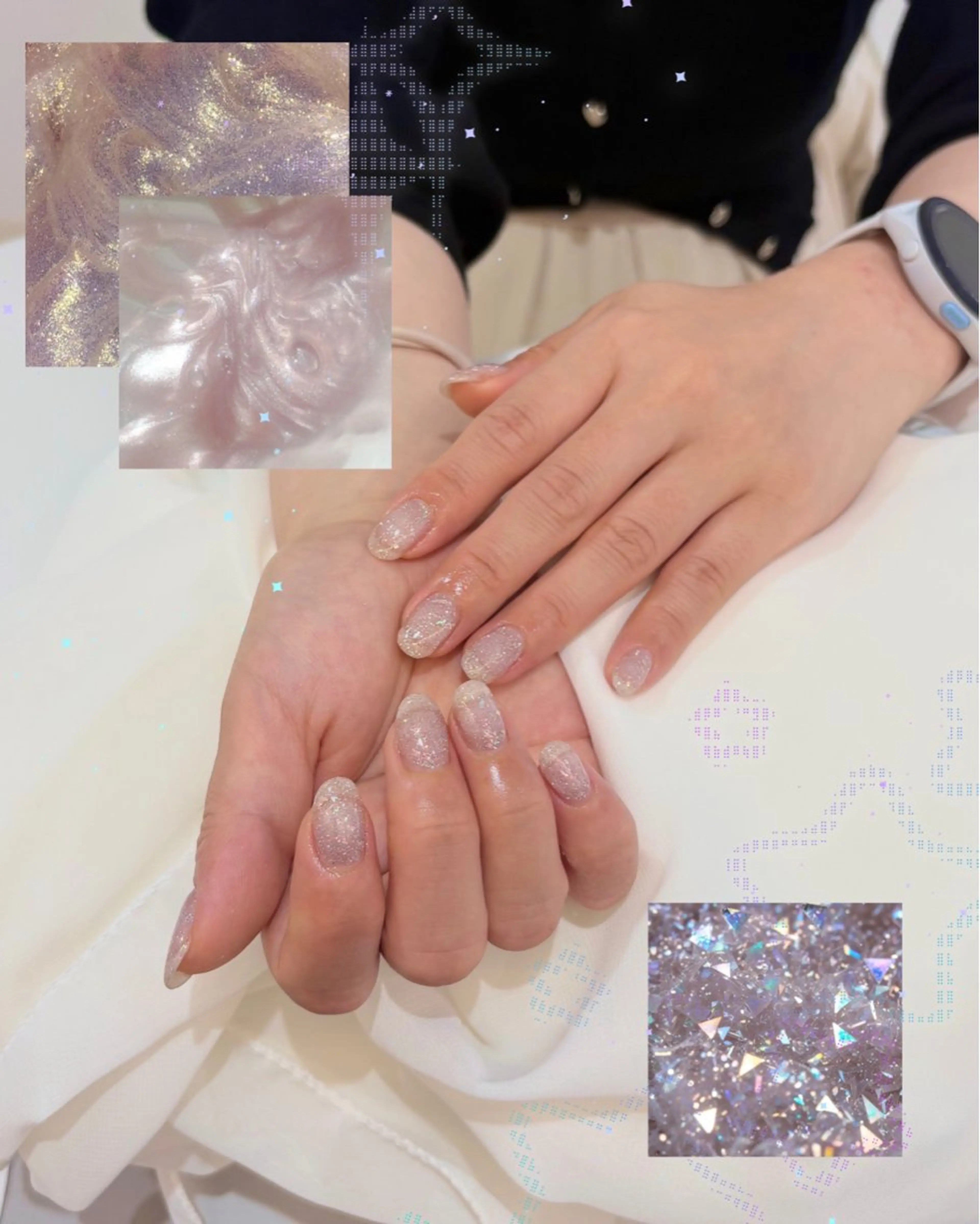 ネイル フラッシュネイル ラメ(グリッター) ハンドネイル h.ours_ shizukuのネイルデザイン