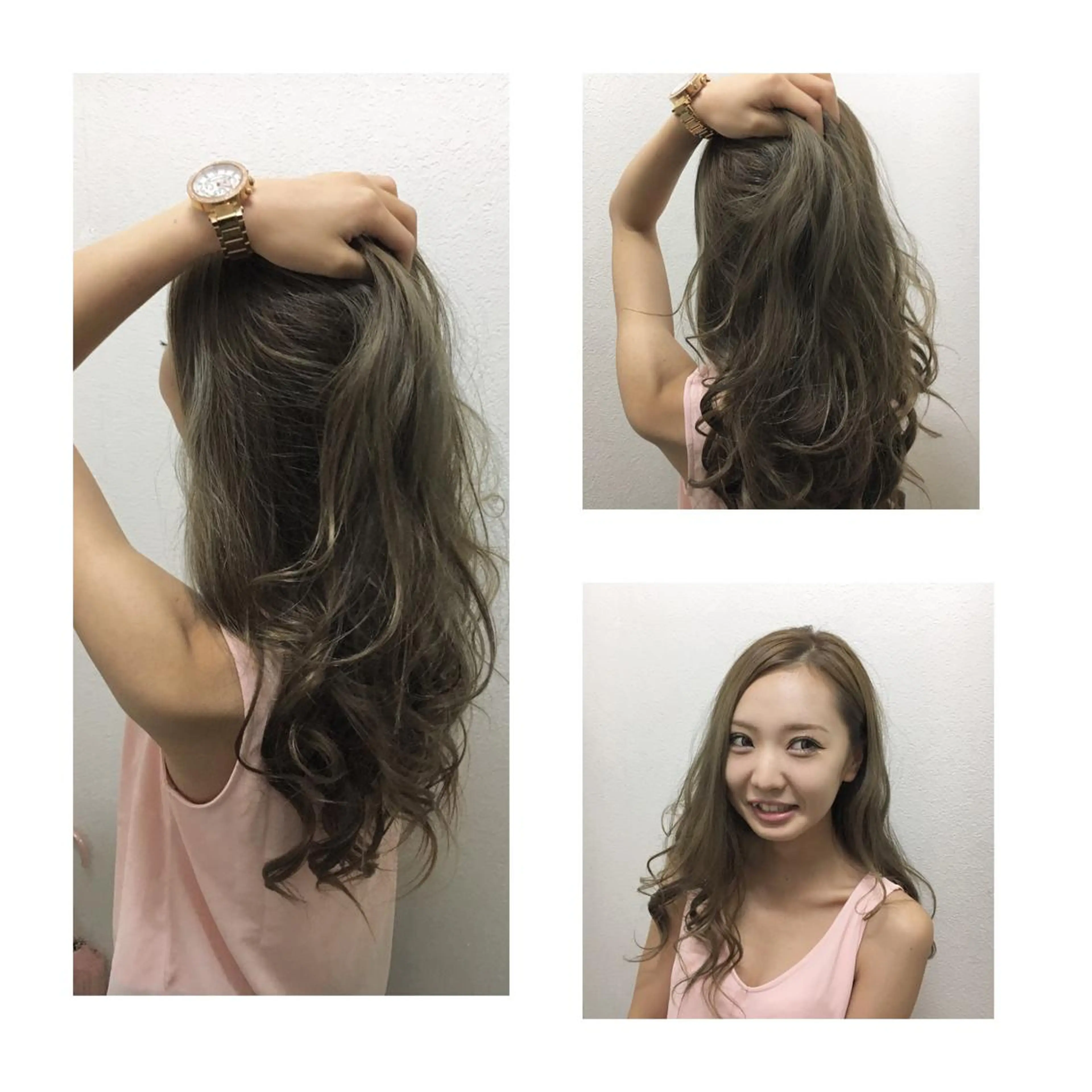 ミディアム カラー グレージュ オリーブグレージュ オリーブグレー JILBLAN京都 ショート/ハイライトのヘアスタイル