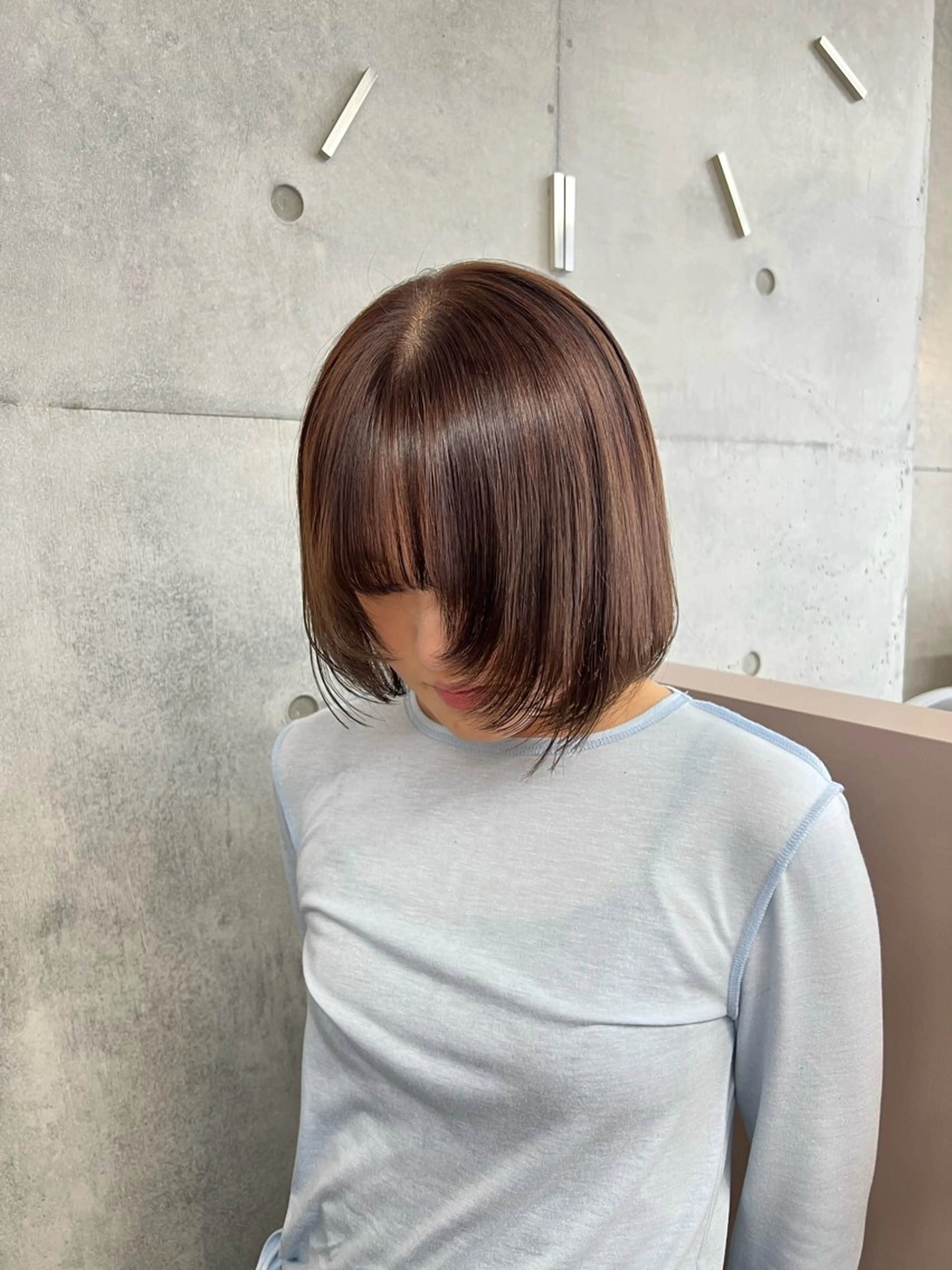 ミディアム 顔まわりレイヤー レイヤーカット カット ヘアカラー トリートメント カコ/レイヤーカット ヘアアレンジのヘアスタイル