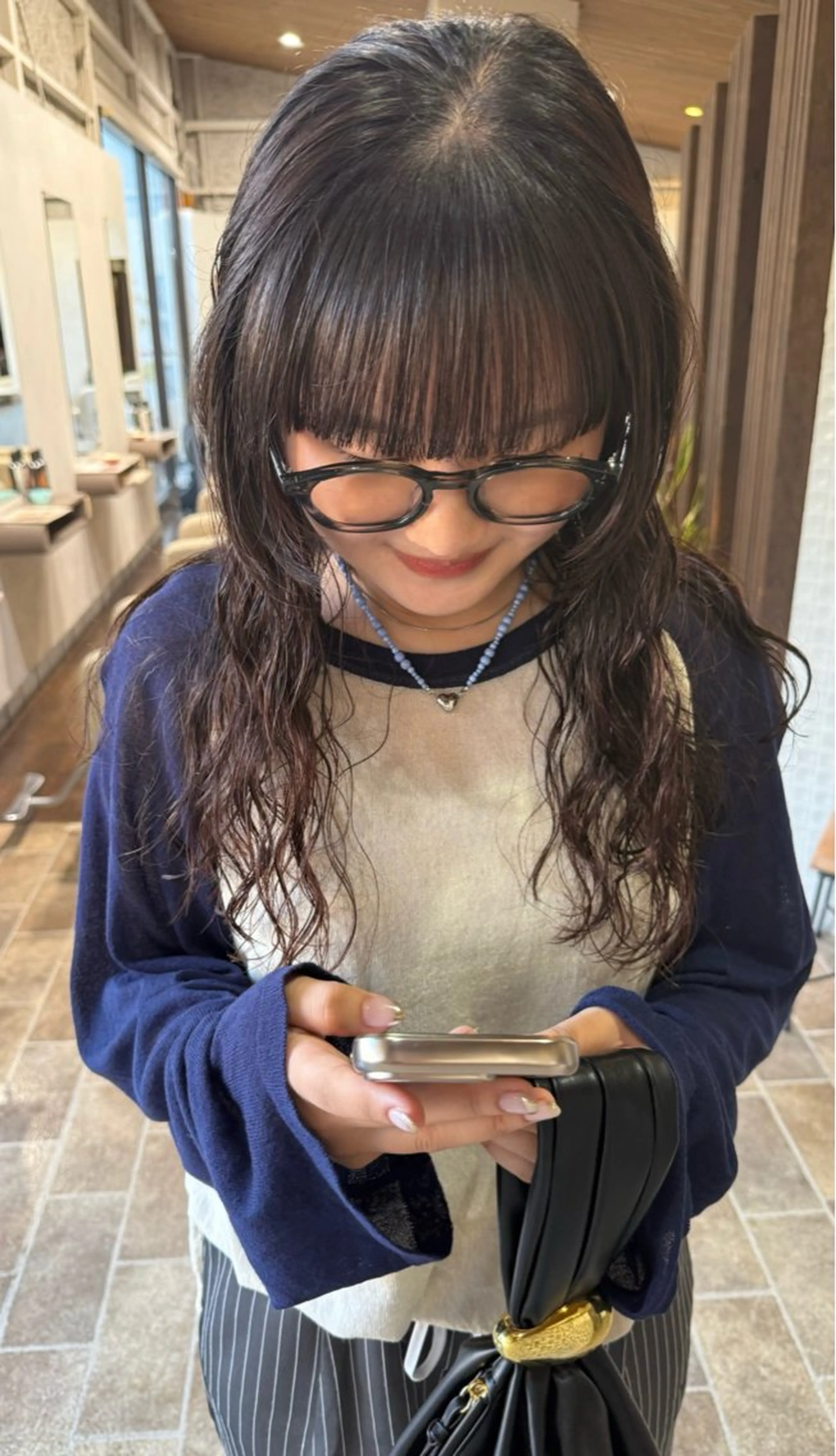 ロング パーマ ロング 中村 友香のヘアスタイル