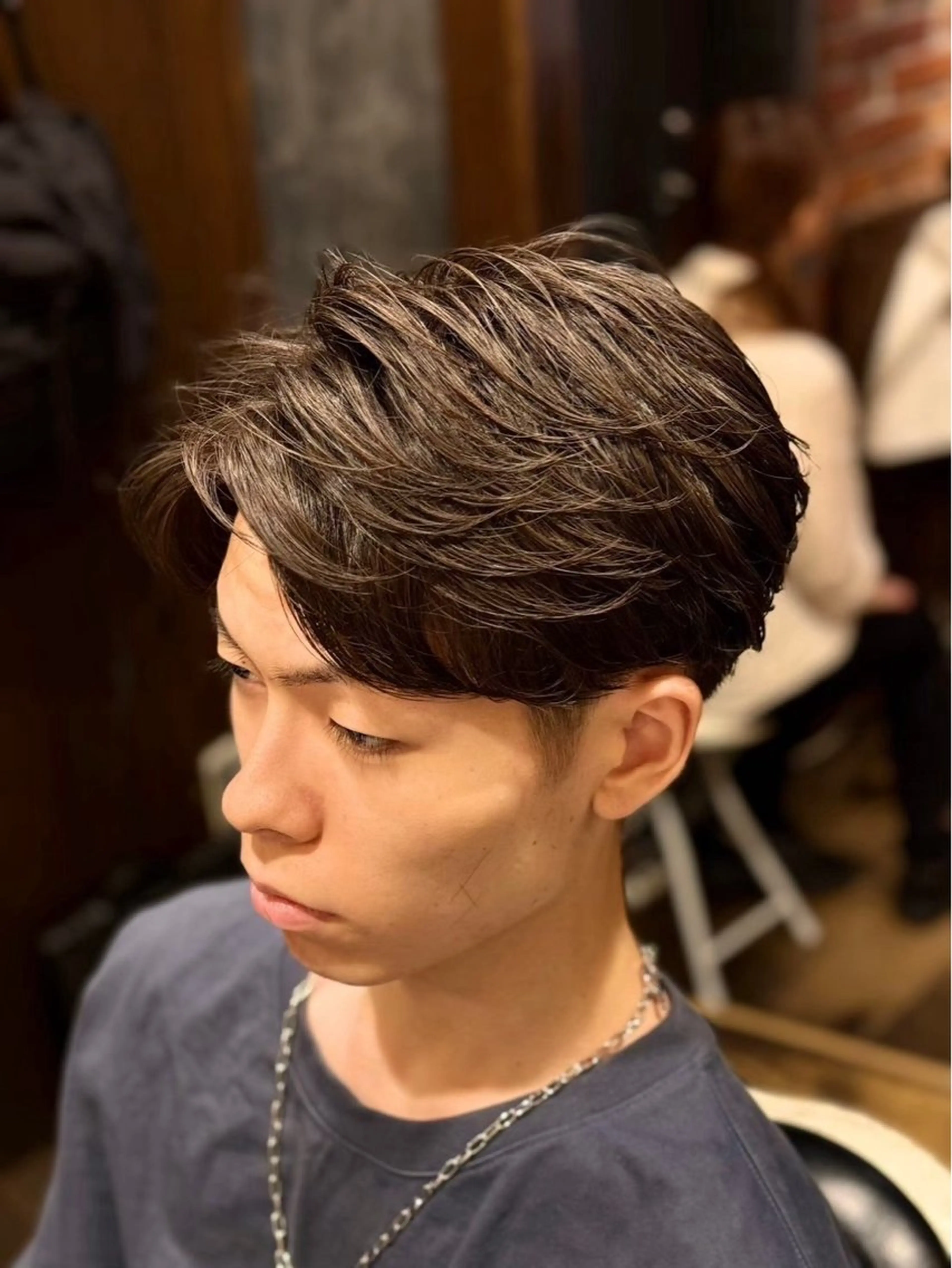 ミディアム メンズ ヒロ銀座バーバーショップ難波店所属・塩崎 仁彦のヘアスタイル
