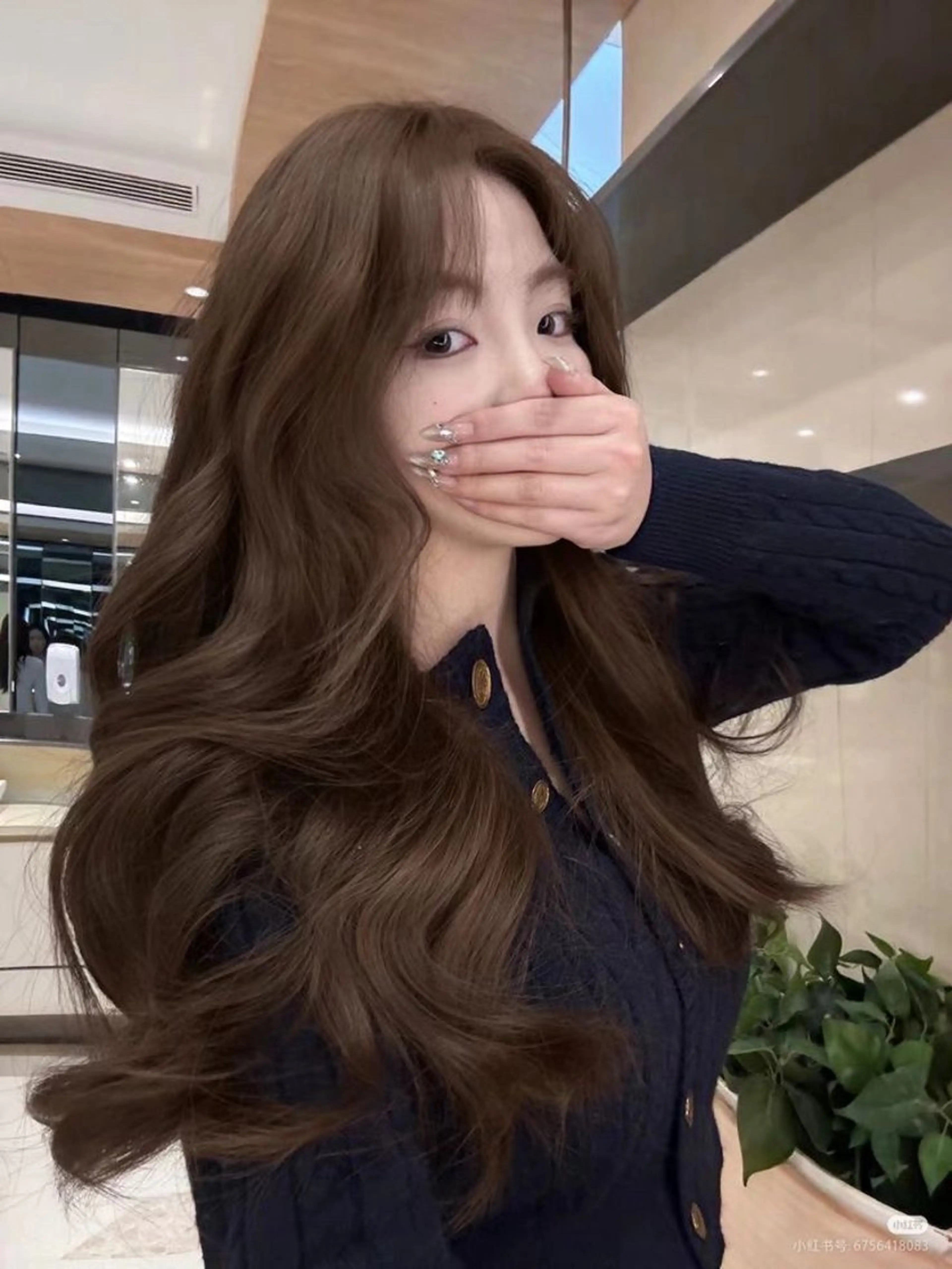 ロング カラー カット 縮毛矯正 トリートメント 透明感ベージュ/ レイヤー縮毛矯正のヘアスタイル