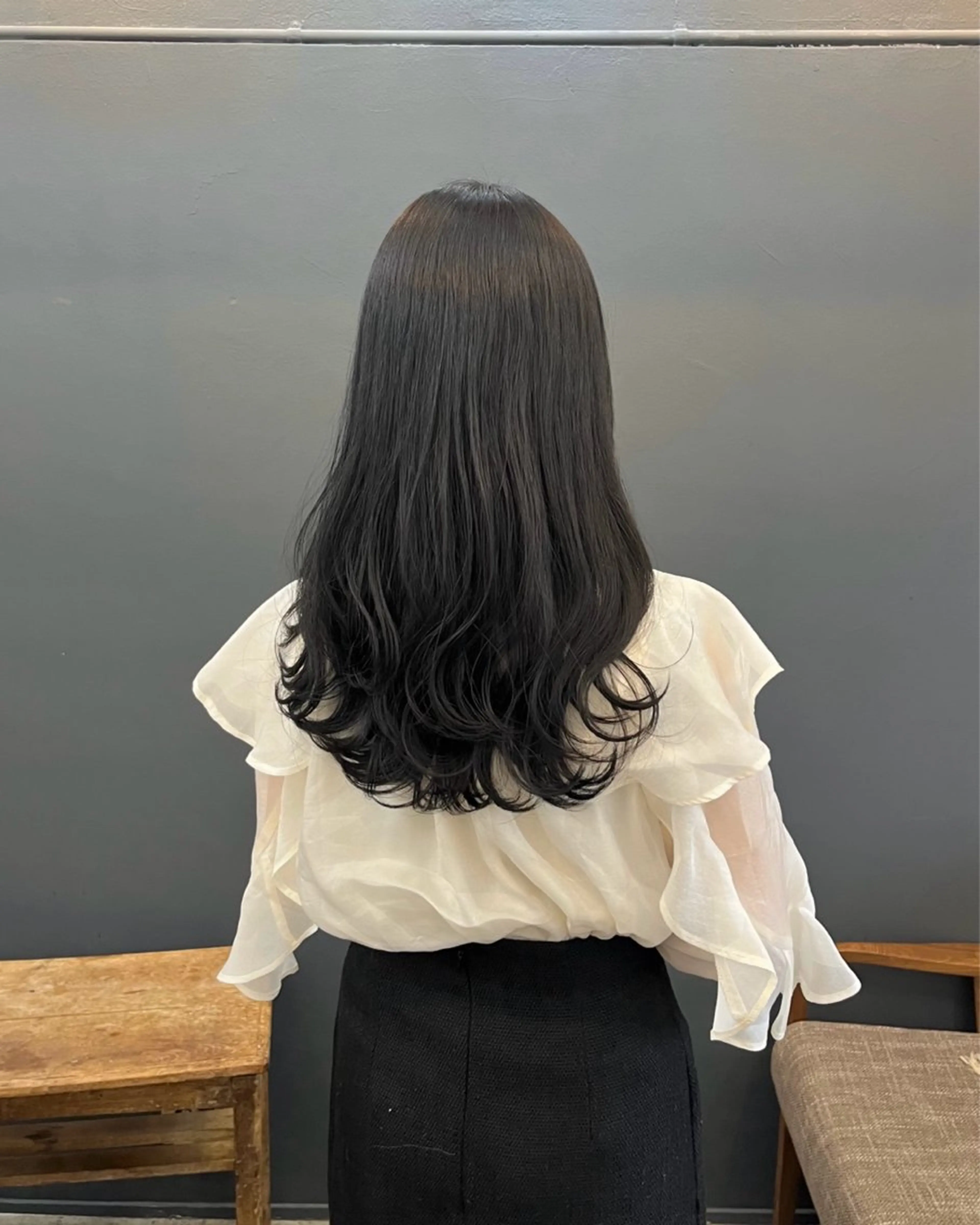 ロング カラー カット ヘアカラー 暗髪とオリーブ🌿 渡辺拓人のヘアスタイル