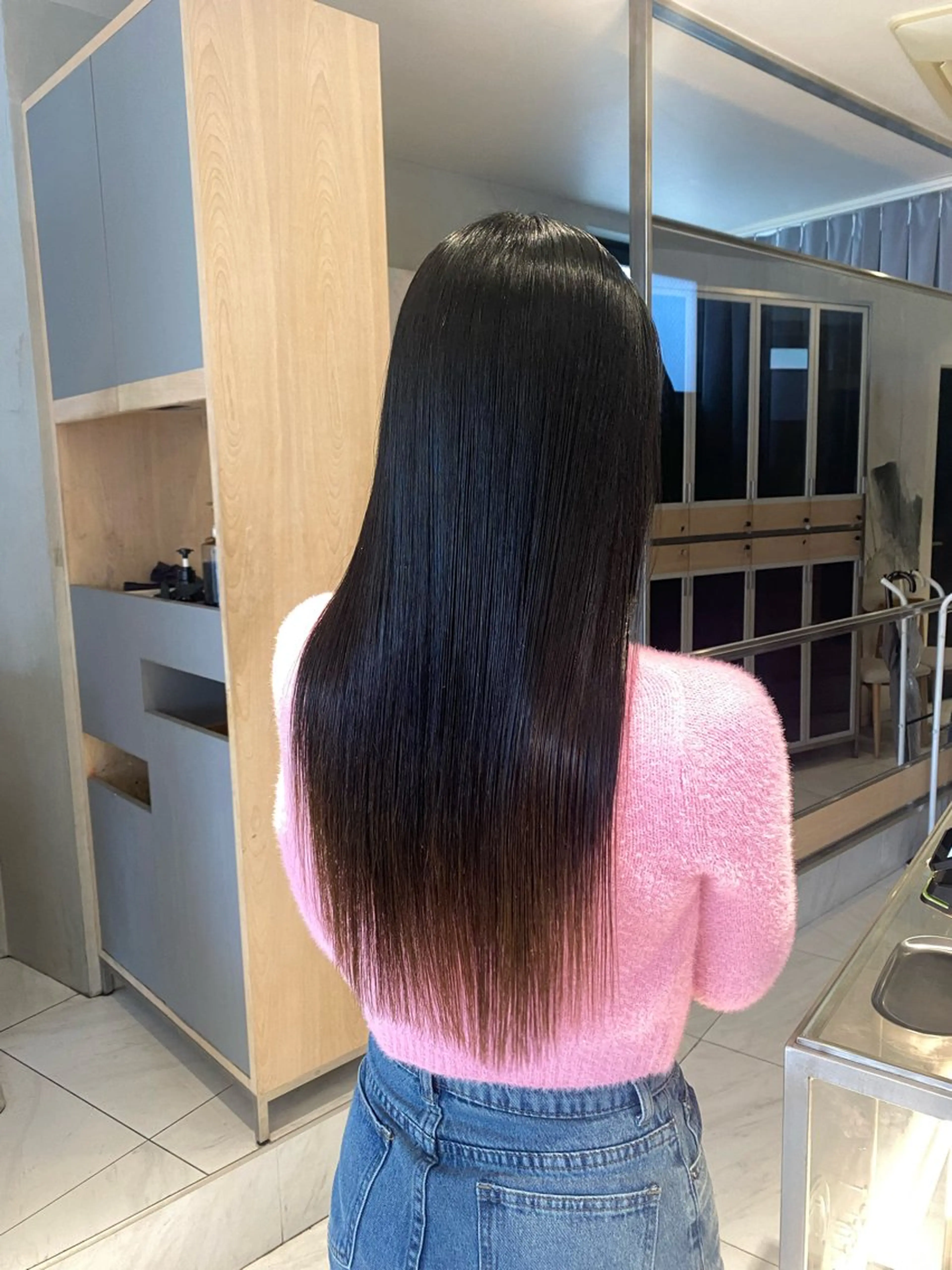 ロング パーマ 縮毛矯正 トリートメント ヘッドスパ ヘアセット 艶髪/ダークトーン 🩶丸山日向のヘアスタイル