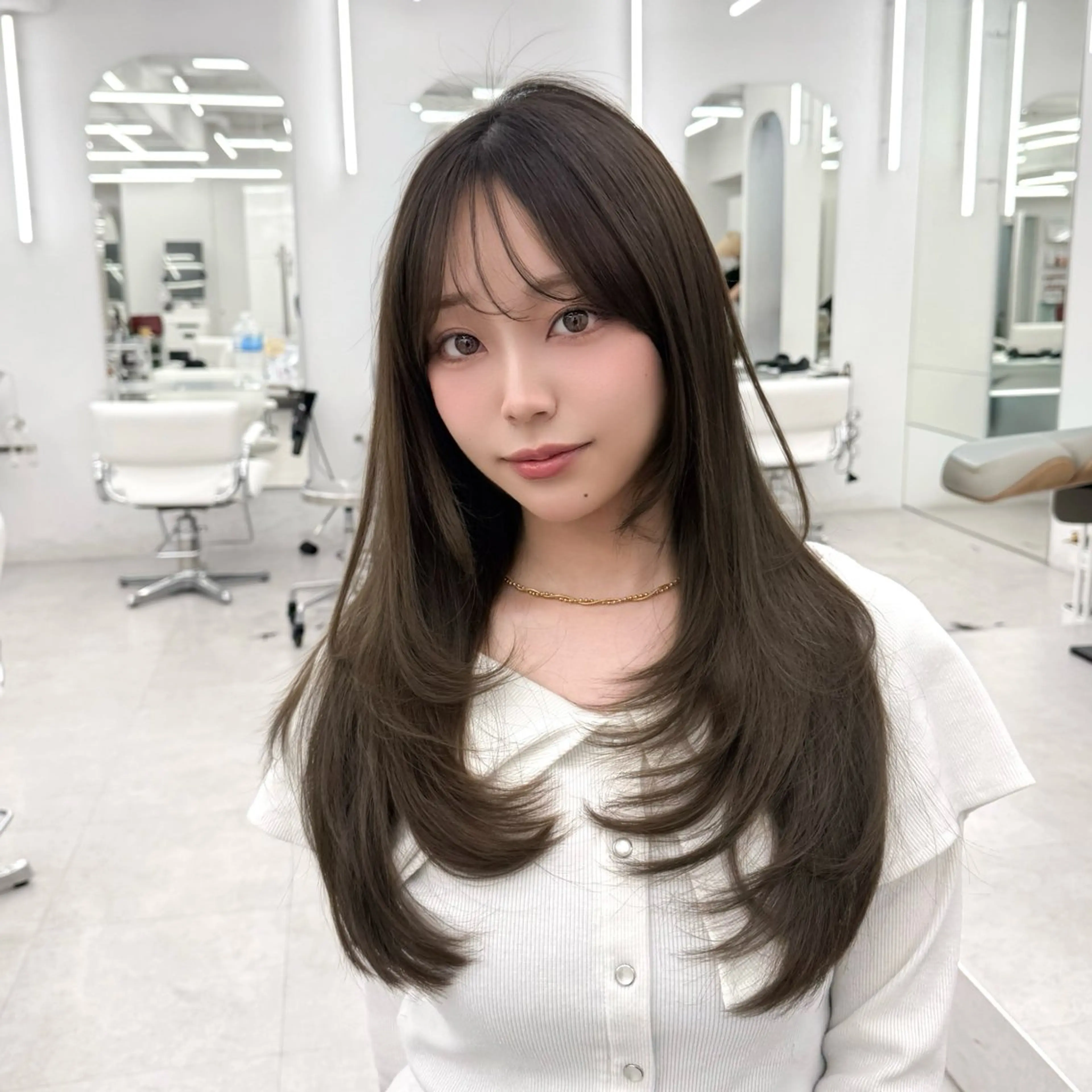 ロング カラー くびれヘア 髪質改善 韓国風ヘア レイヤーカット 似合わせカット カット ヘアカラー トリートメント 韓国ヘア🇰🇷× 髪質改善🫧テルのヘアスタイル