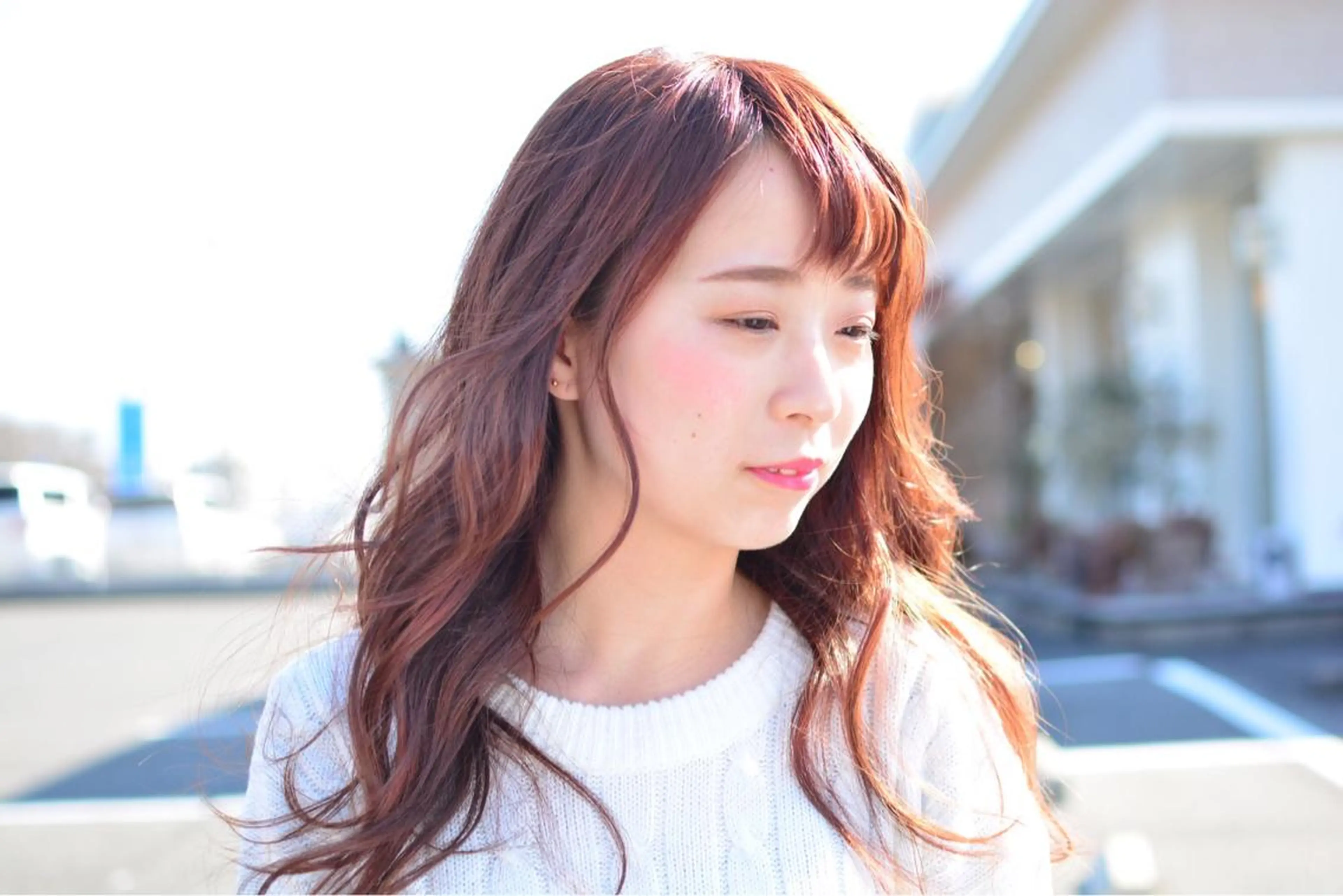 セミロング カラー ブラウンカラー ピンクカラー ピンクブラウン 信原 獎人のヘアスタイル