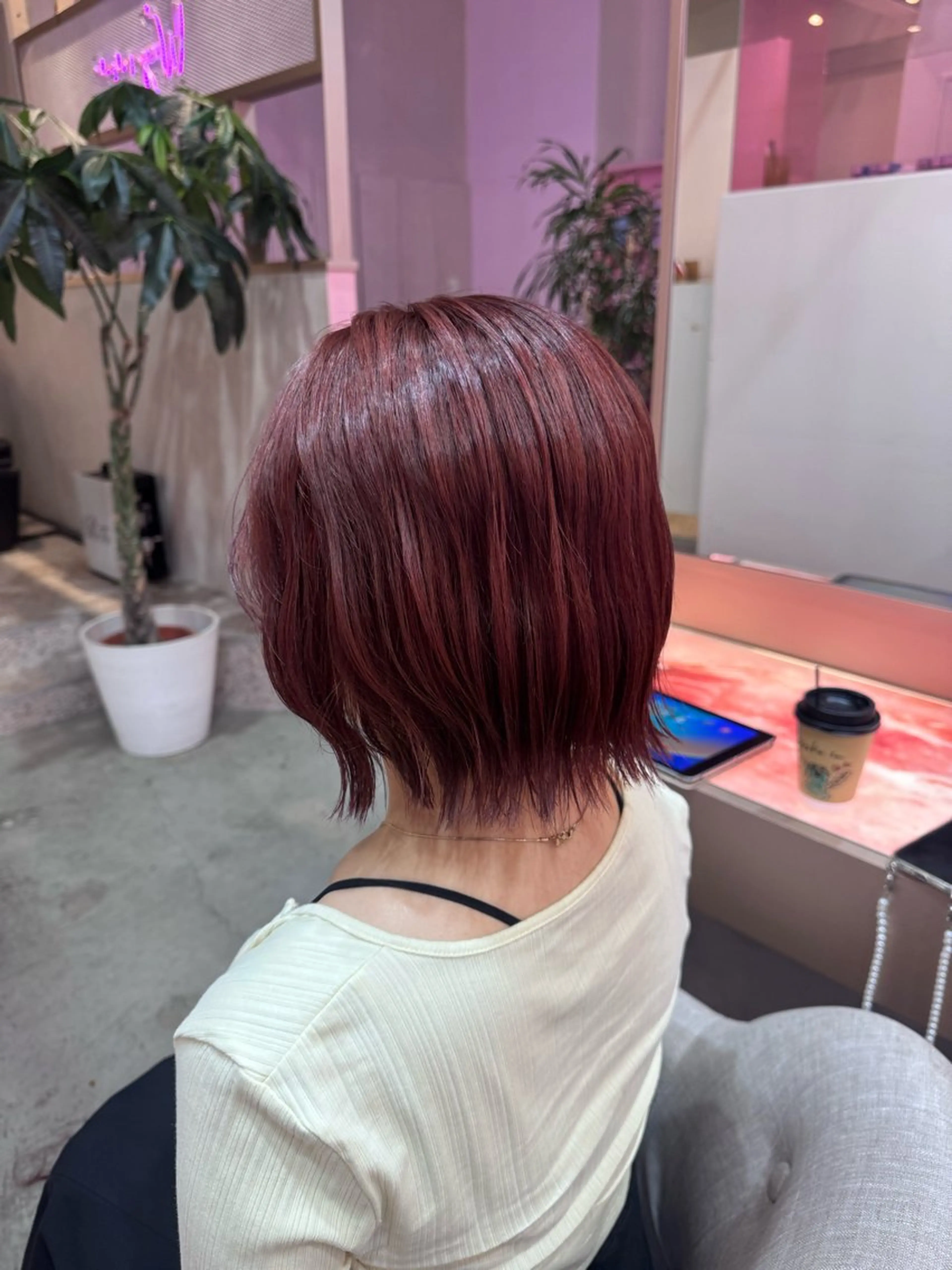 ショート カラー Wixy mimi所属・Miu 名古屋カット ミディアム/ピンク髪のヘアスタイル