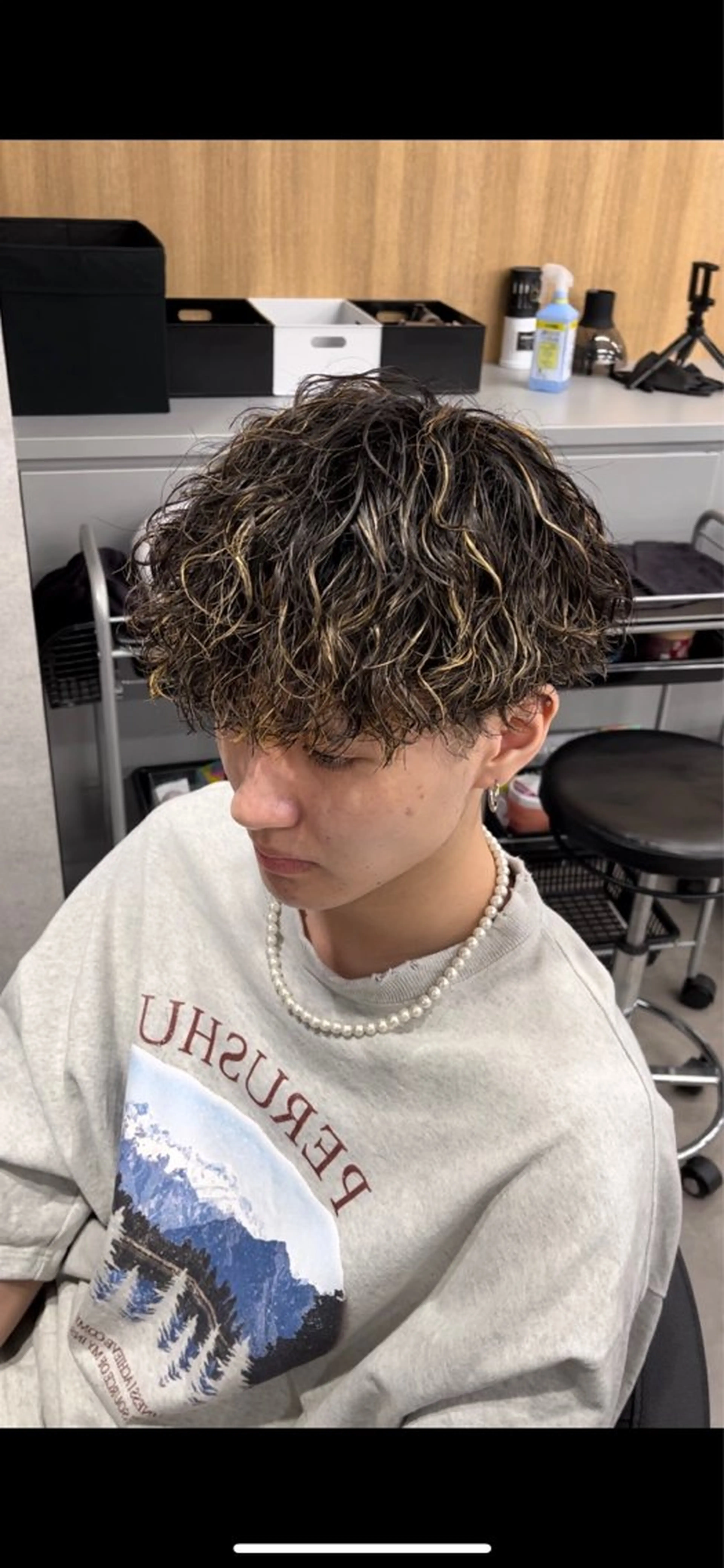 カラー パーマ メンズ カット パーマ 🔥メンズカット＋ パーマの達人🔥のヘアスタイル