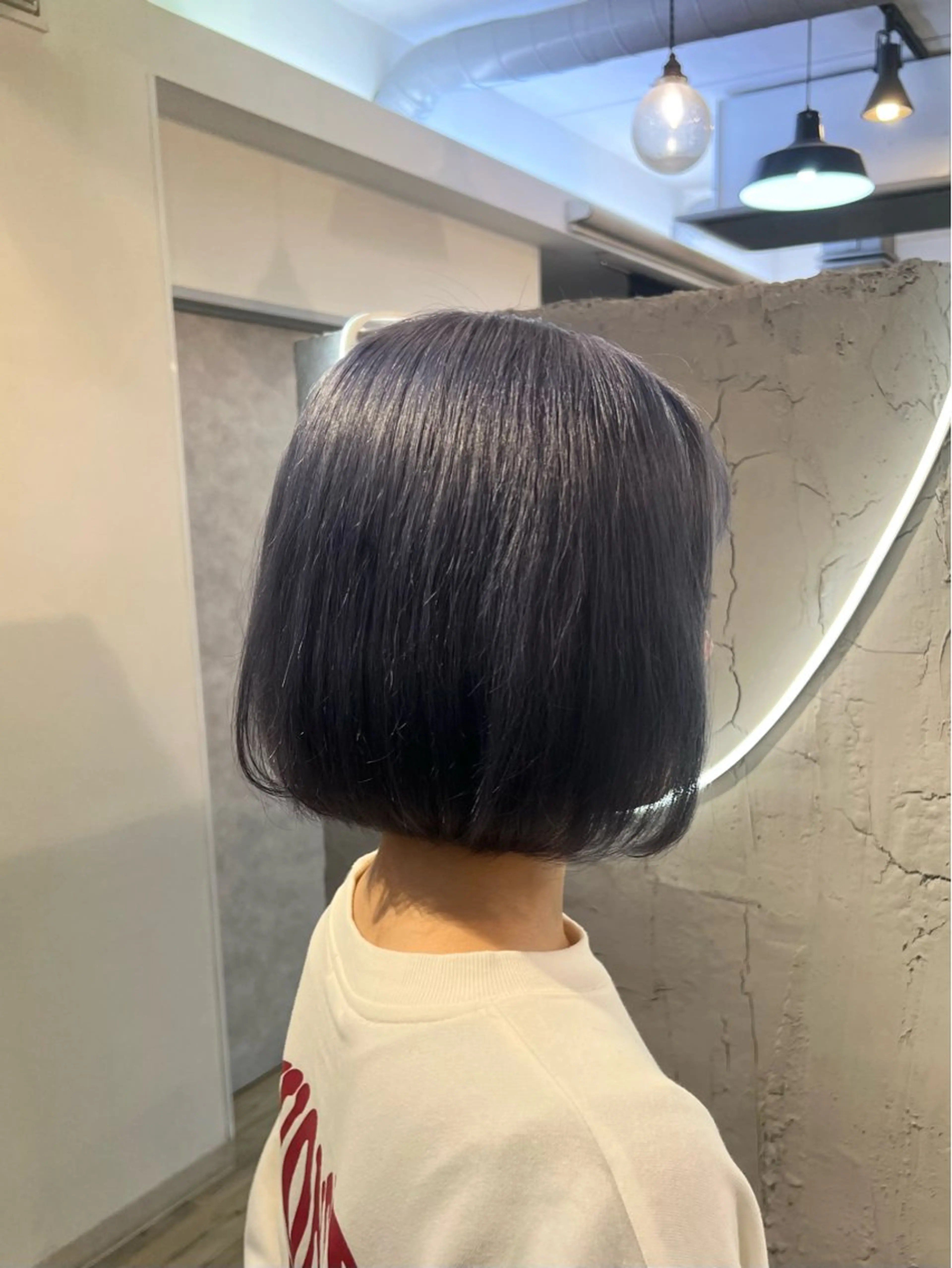 ショート カラー ブルーカラー ブルーラベンダー 透明感カラー ラベンダーカラー ボブ カット ヘアカラー トリートメント いぐちしょうた🫧 VISAGEbaskのヘアスタイル