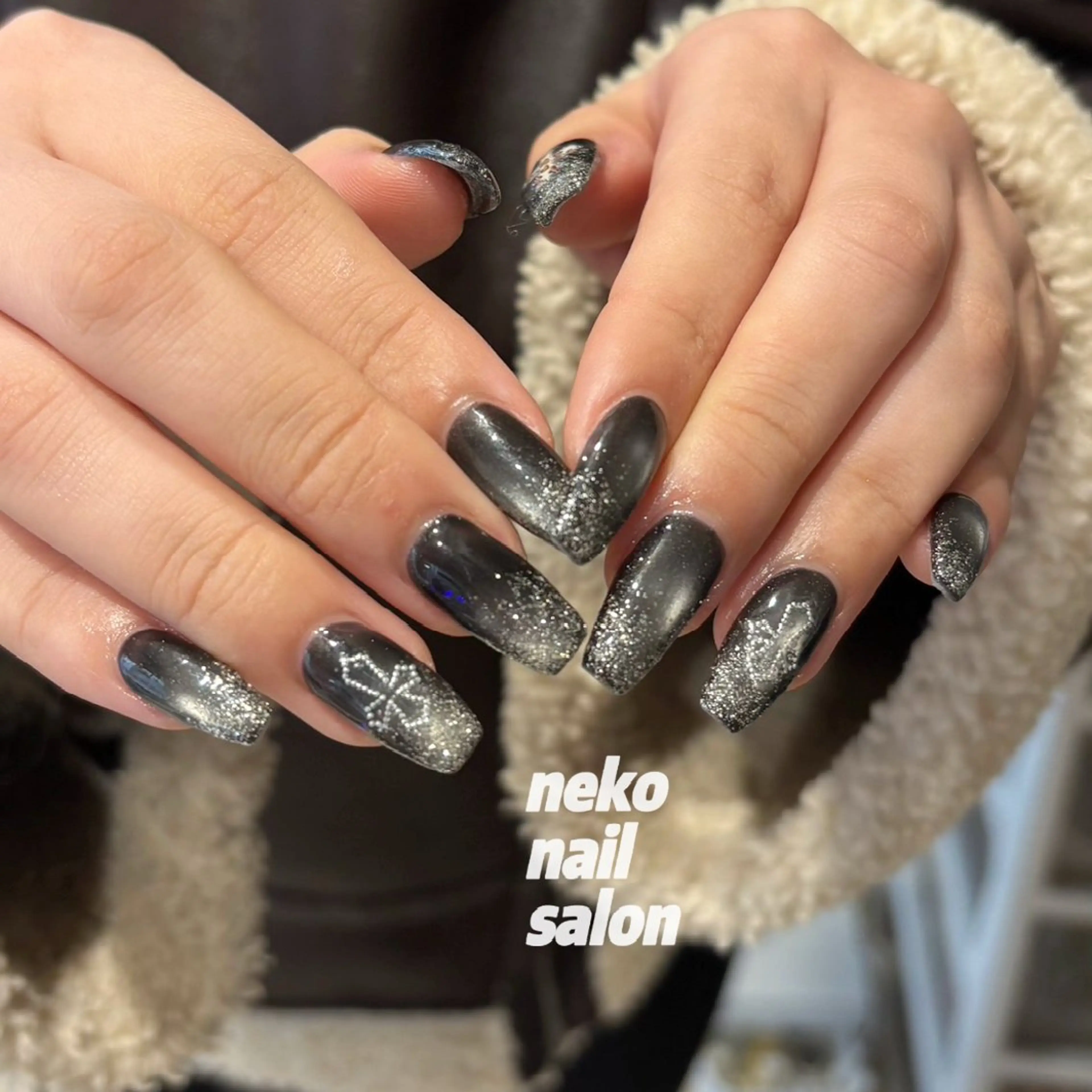 ネイル グラデーション ラメ(グリッター) ラメグラデーション ハンドネイル neko nailのネイルデザイン