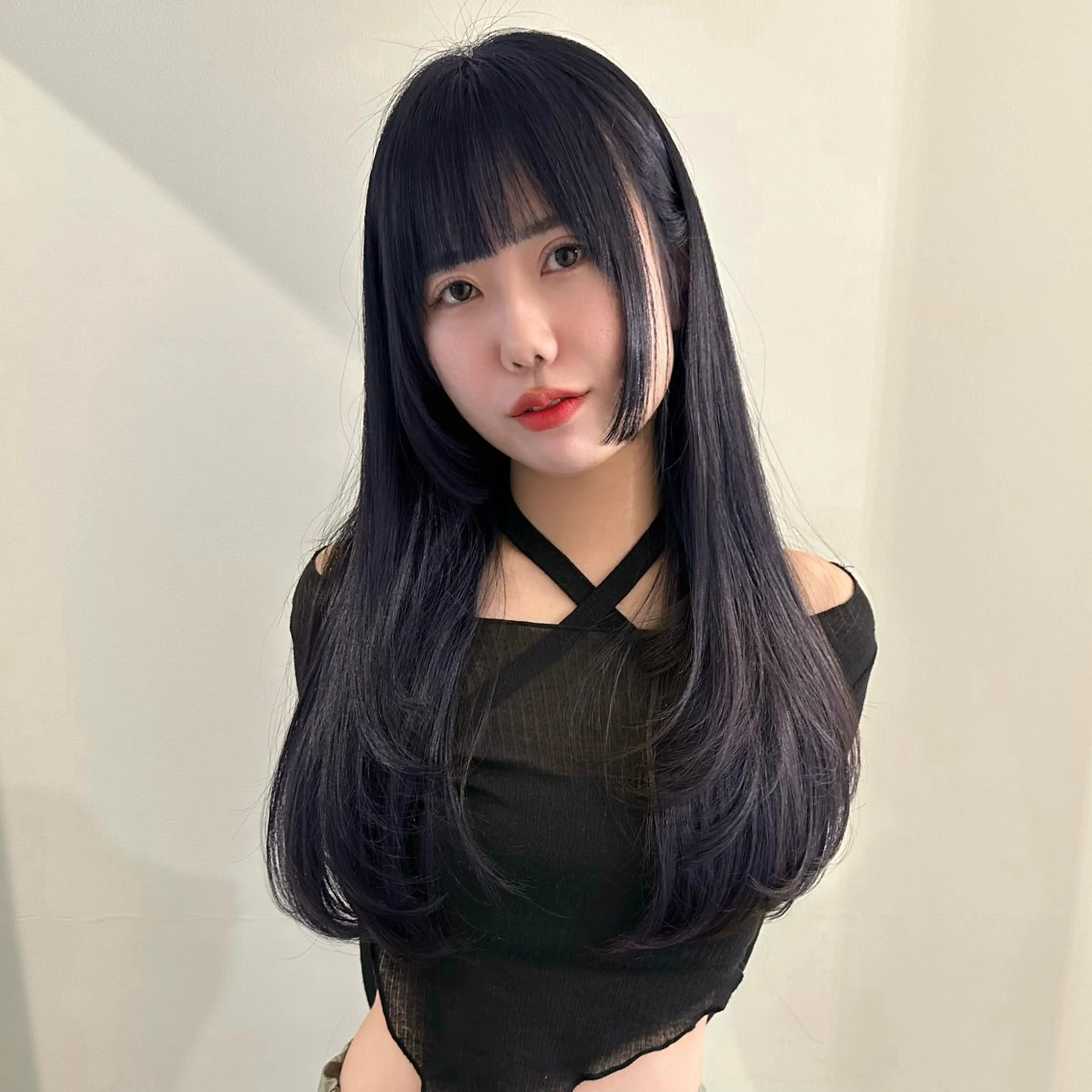 ロング カット ヘアカラー トリートメント 🌹ハッシュカット、 レイヤー韓国ヘア🌹のヘアスタイル