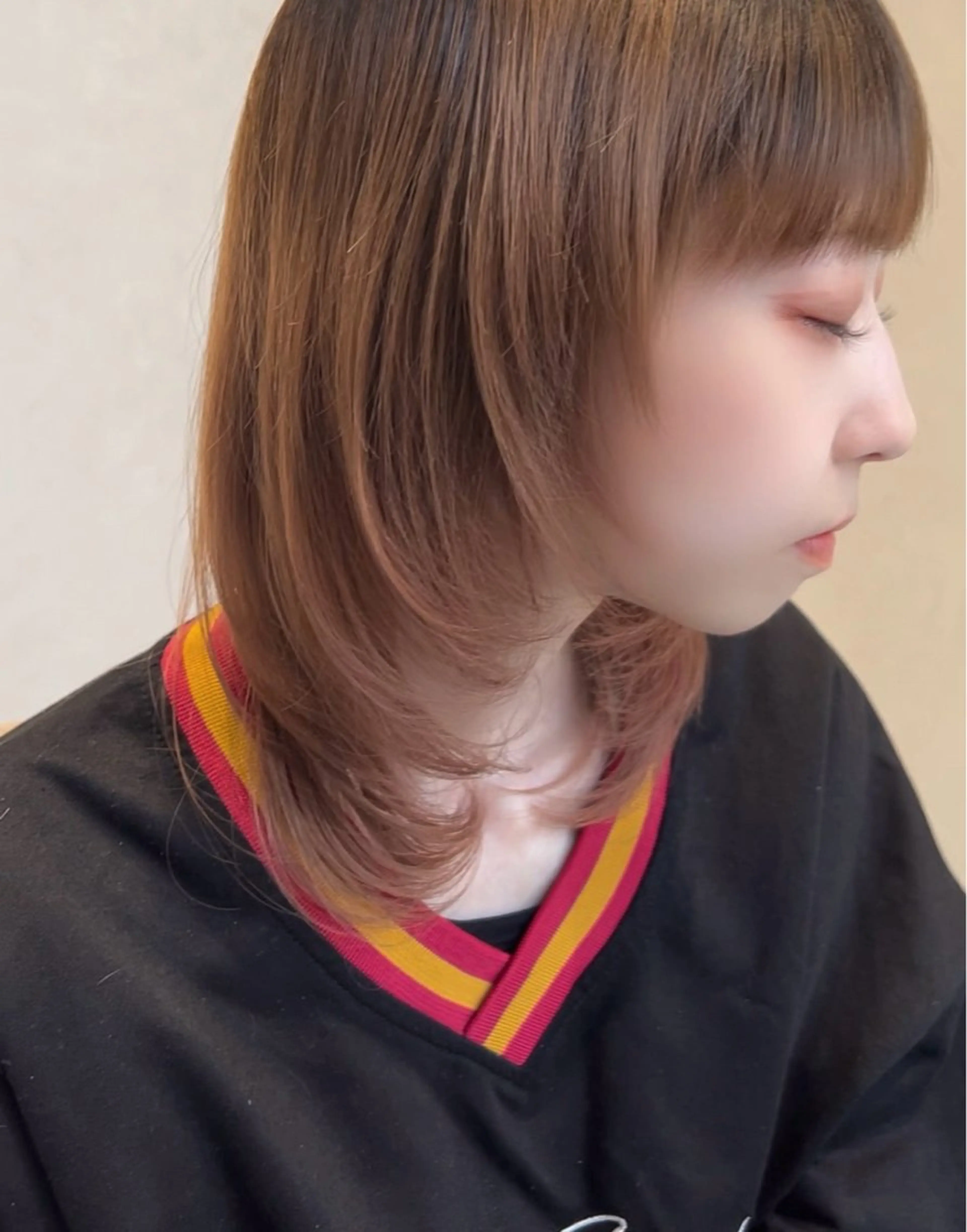 5/29(金)13時〜モデル募集✅顔まわりレイヤー+ブリーチなしダブルカラー+TR✅透明感、ミルクティー、ブラウンの写真