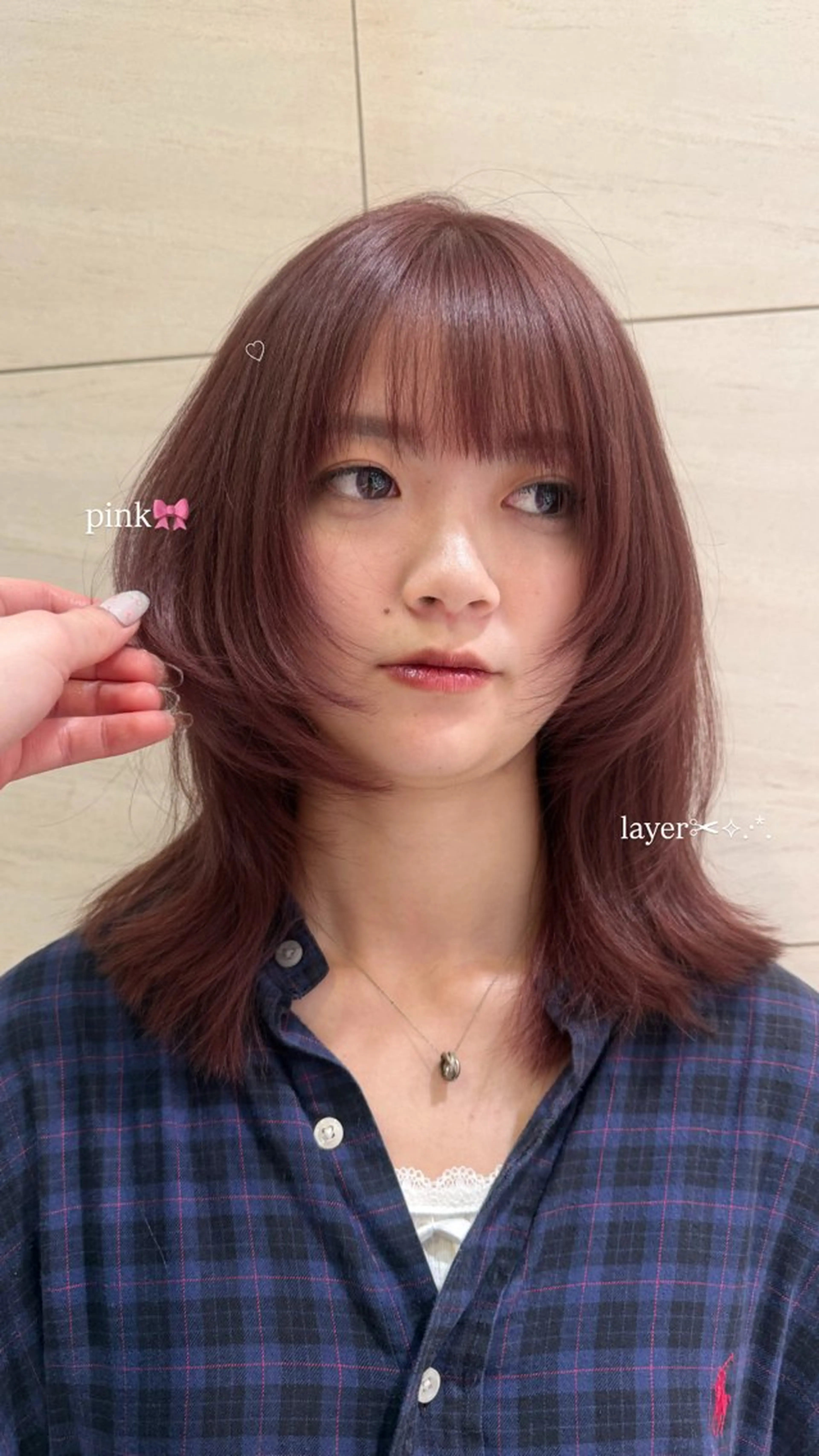 ミディアム カラー ⟡.·*.透明感/ レイヤー/ 桜⟡.のヘアスタイル