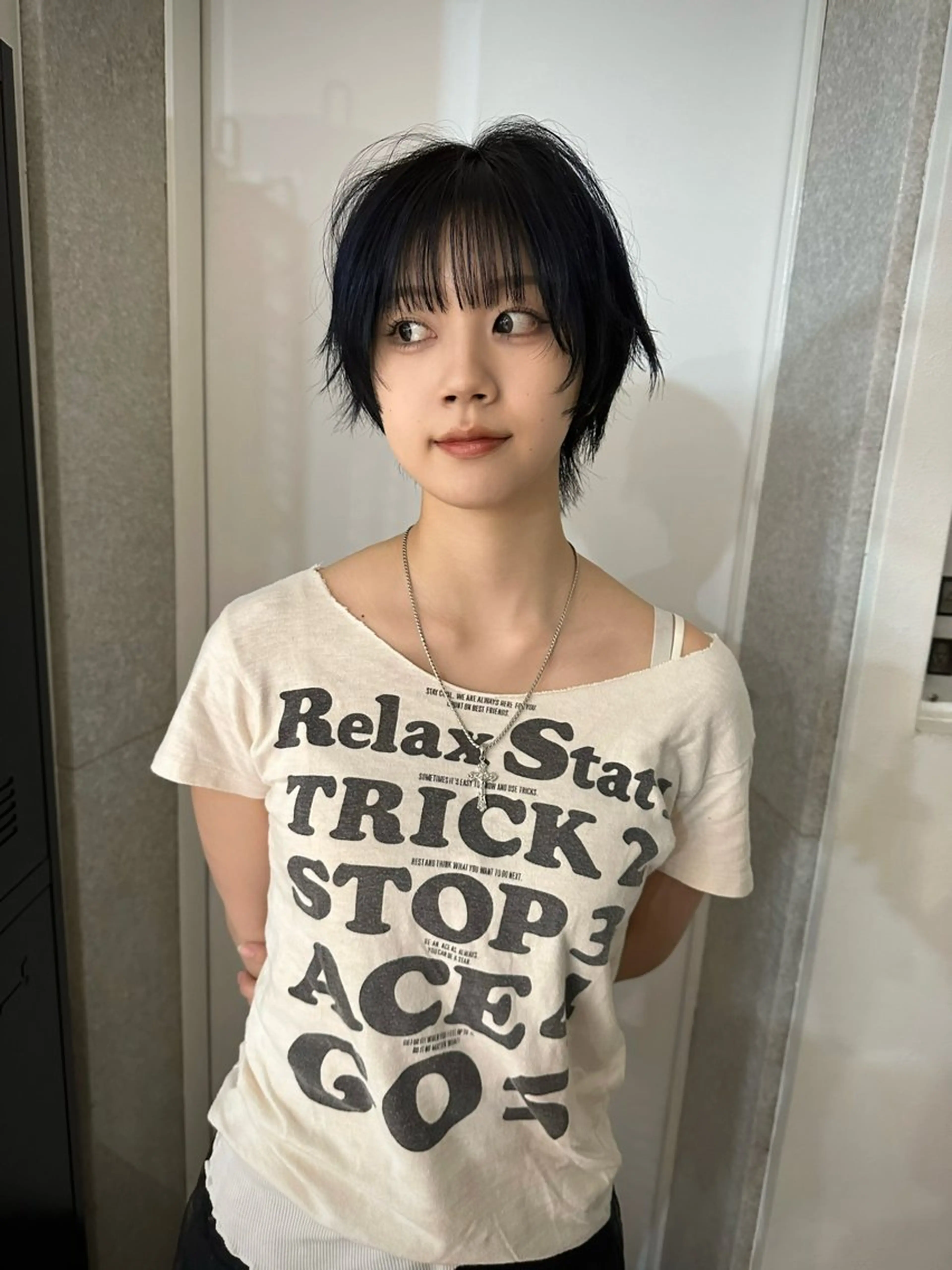 ショート 似合わせカット カット ヘアカラー トリートメント 難波/心斎橋/ボブ/ 髪質改善/ハイトーンのヘアスタイル