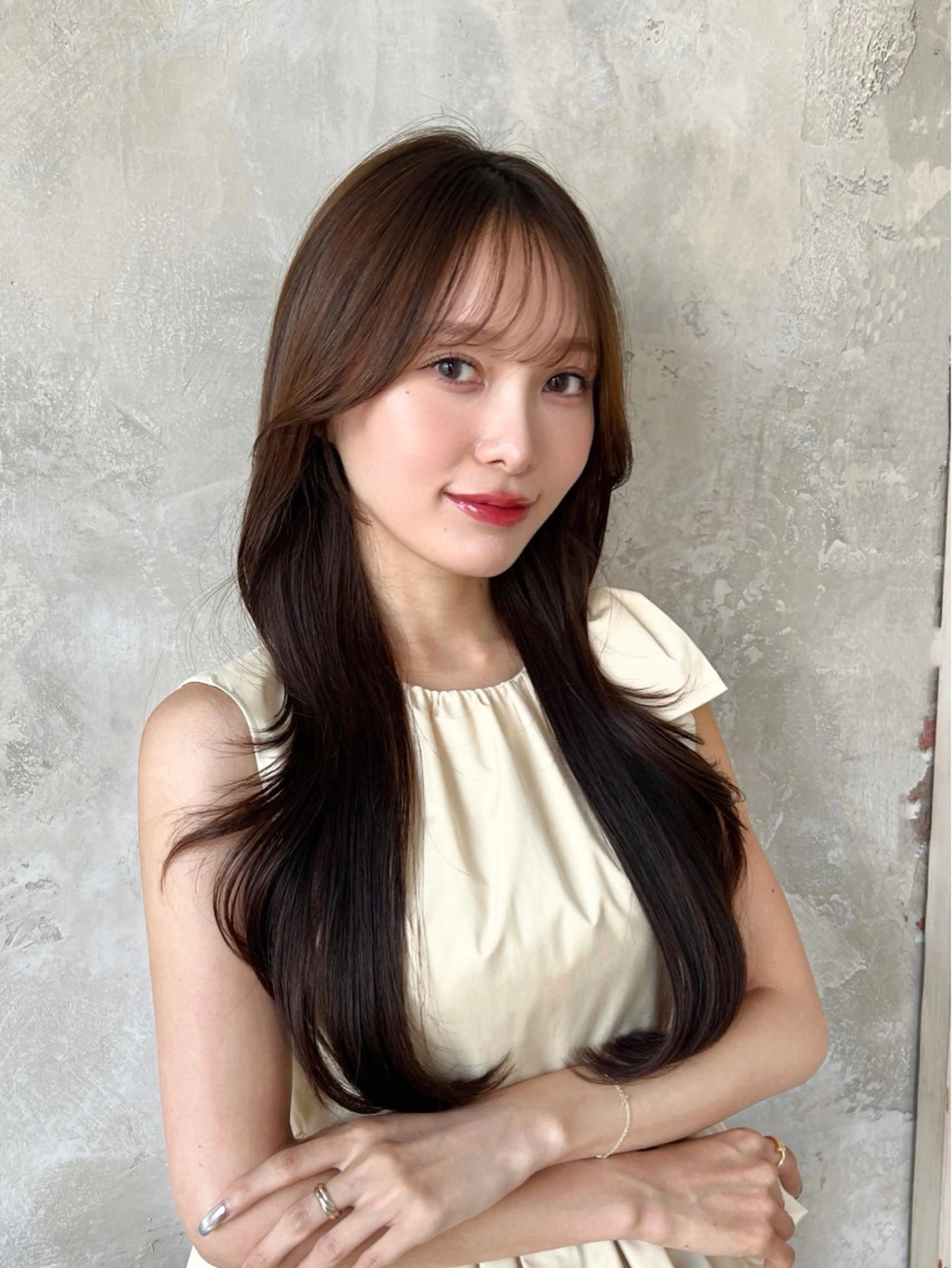 ロング ロングレイヤー くびれヘア 顔まわりレイヤー 顔周りカット レイヤーカット カット ヘアカラー トリートメント 🧡くびれヘア/前髪 顔周り🧡久原結衣のヘアスタイル