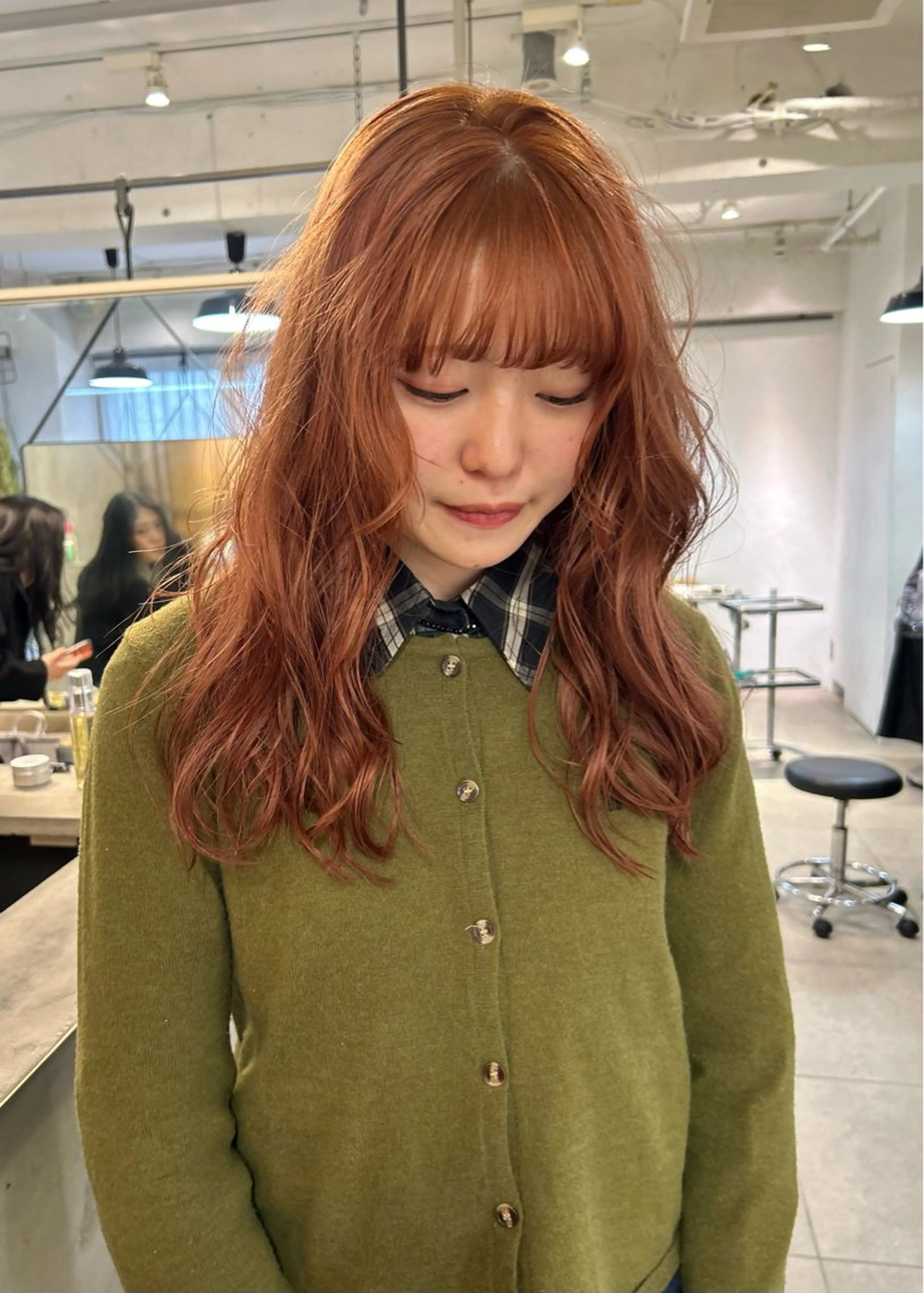 セミロング カラー ヘアカラー じゅわっと暖色カラー 🍊Moemiのヘアスタイル