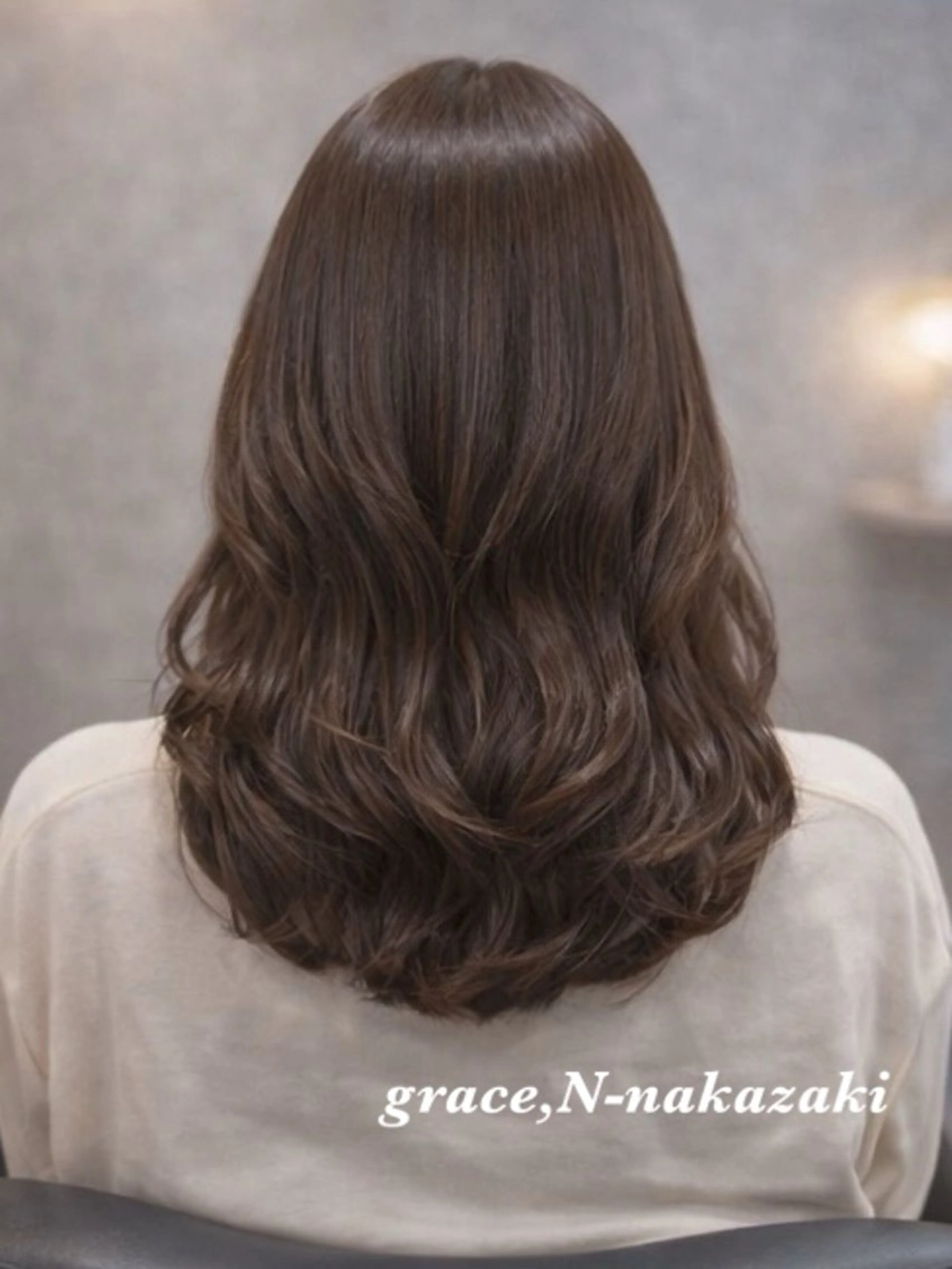 セミロング カラー ヘアカラー トリートメント Meg/艶髪カラー× 髪質改善/中崎町のヘアスタイル