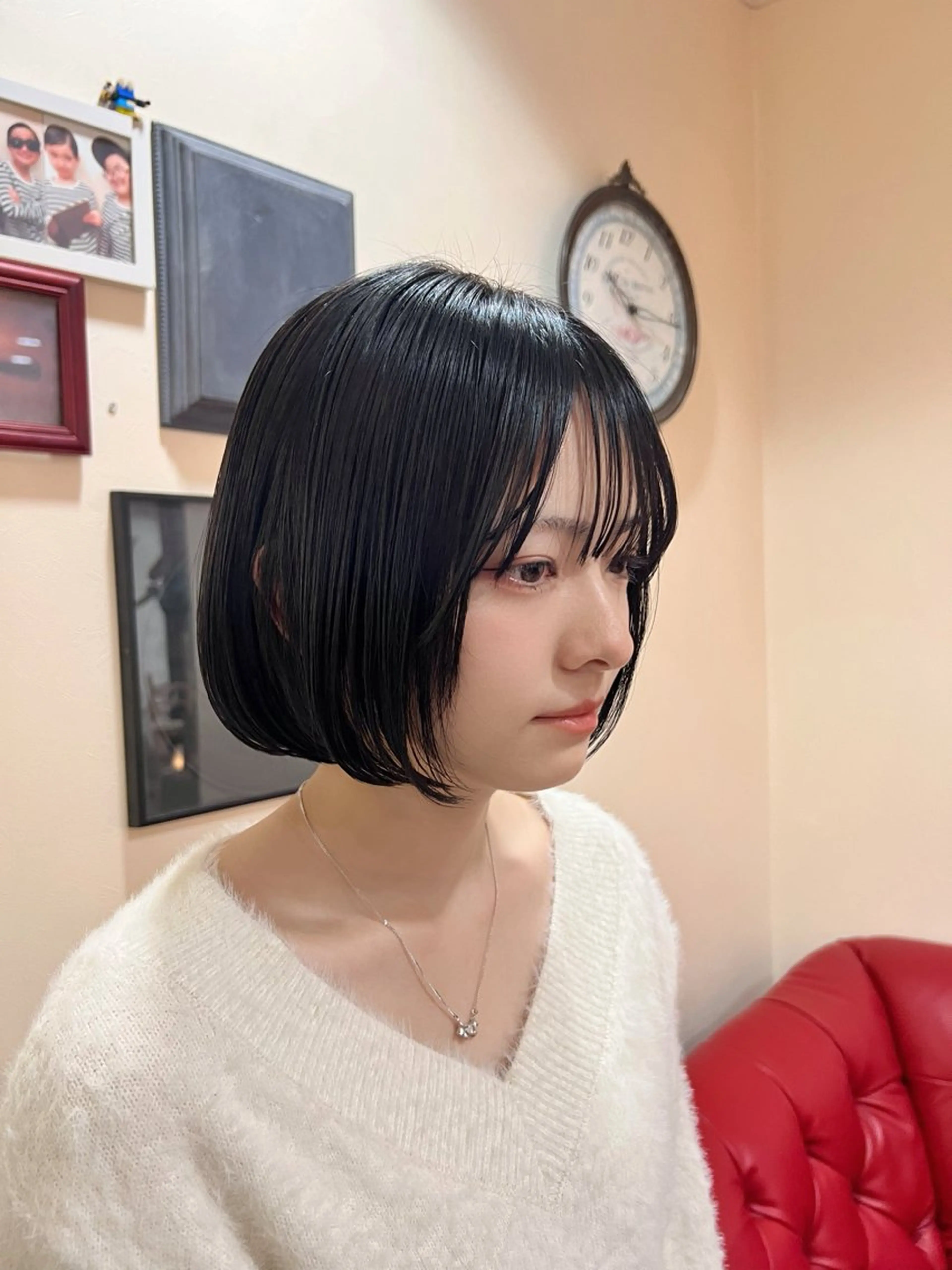 ショート カラー 黒髪 hair&space velon所属・韓国スタイル🫧 サーシャのヘアスタイル