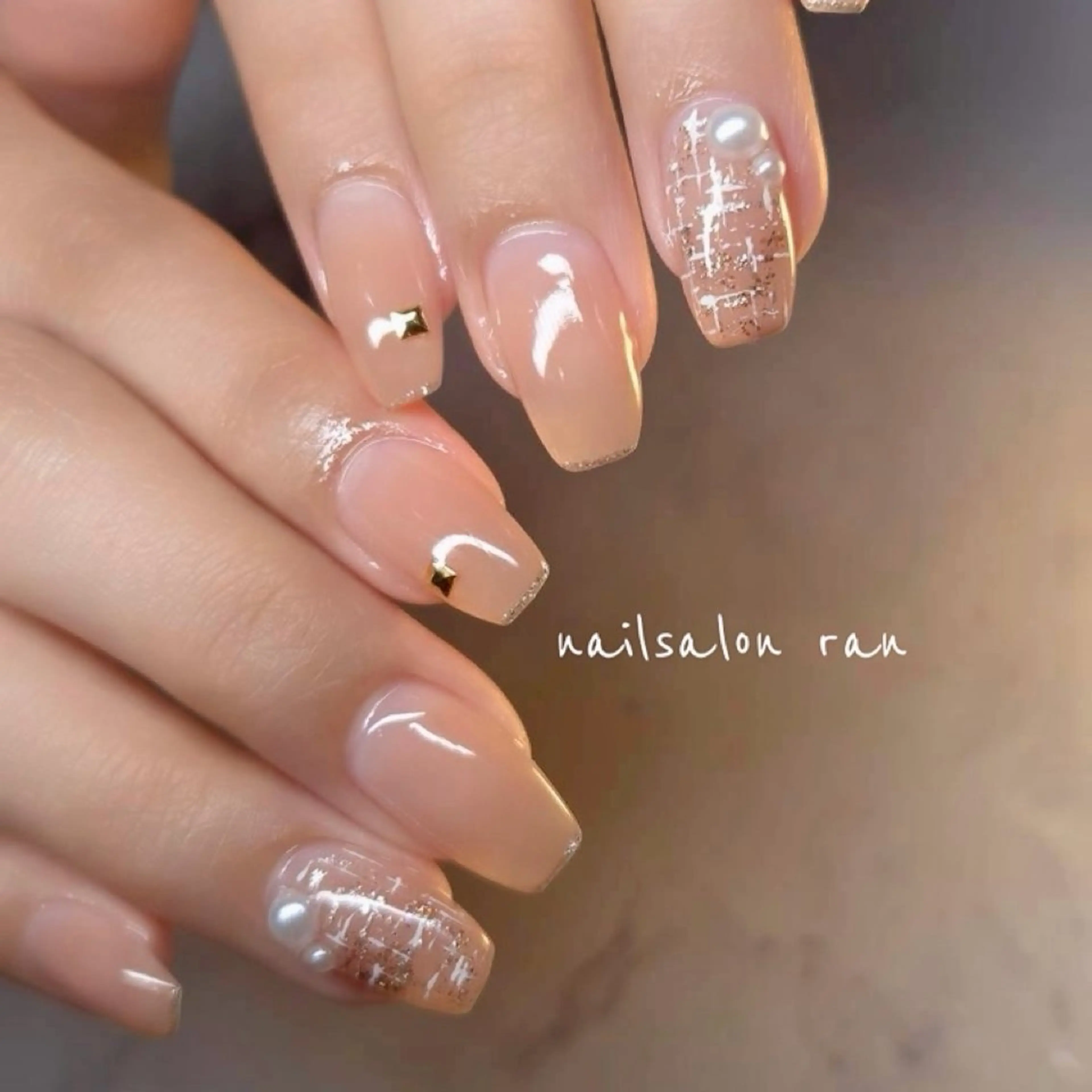 ネイル ツイードネイル nailsalon ranのネイルデザイン