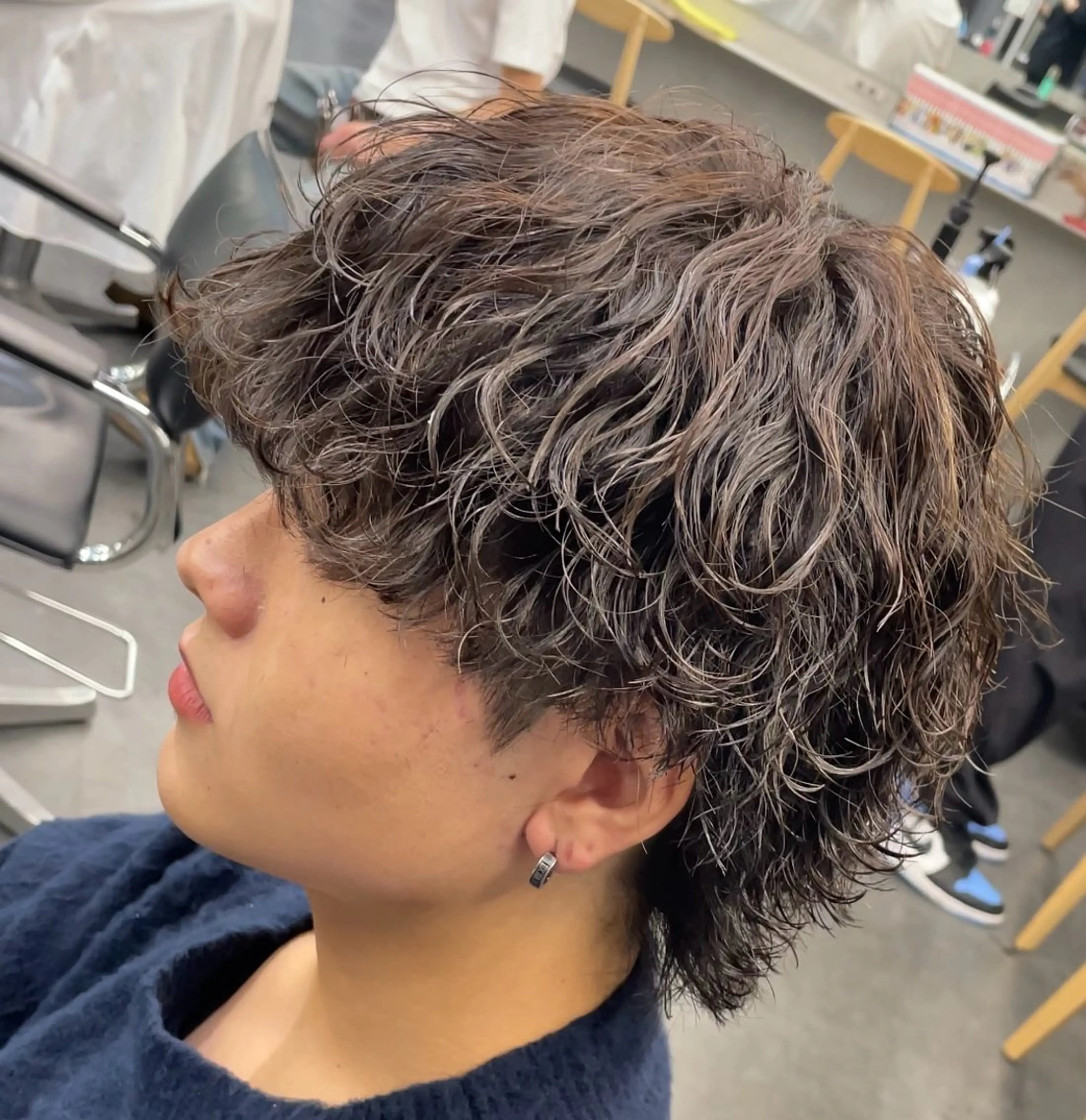 セミロング パーマ ヘアアレンジ メンズ fifth 石川 凪のヘアスタイル