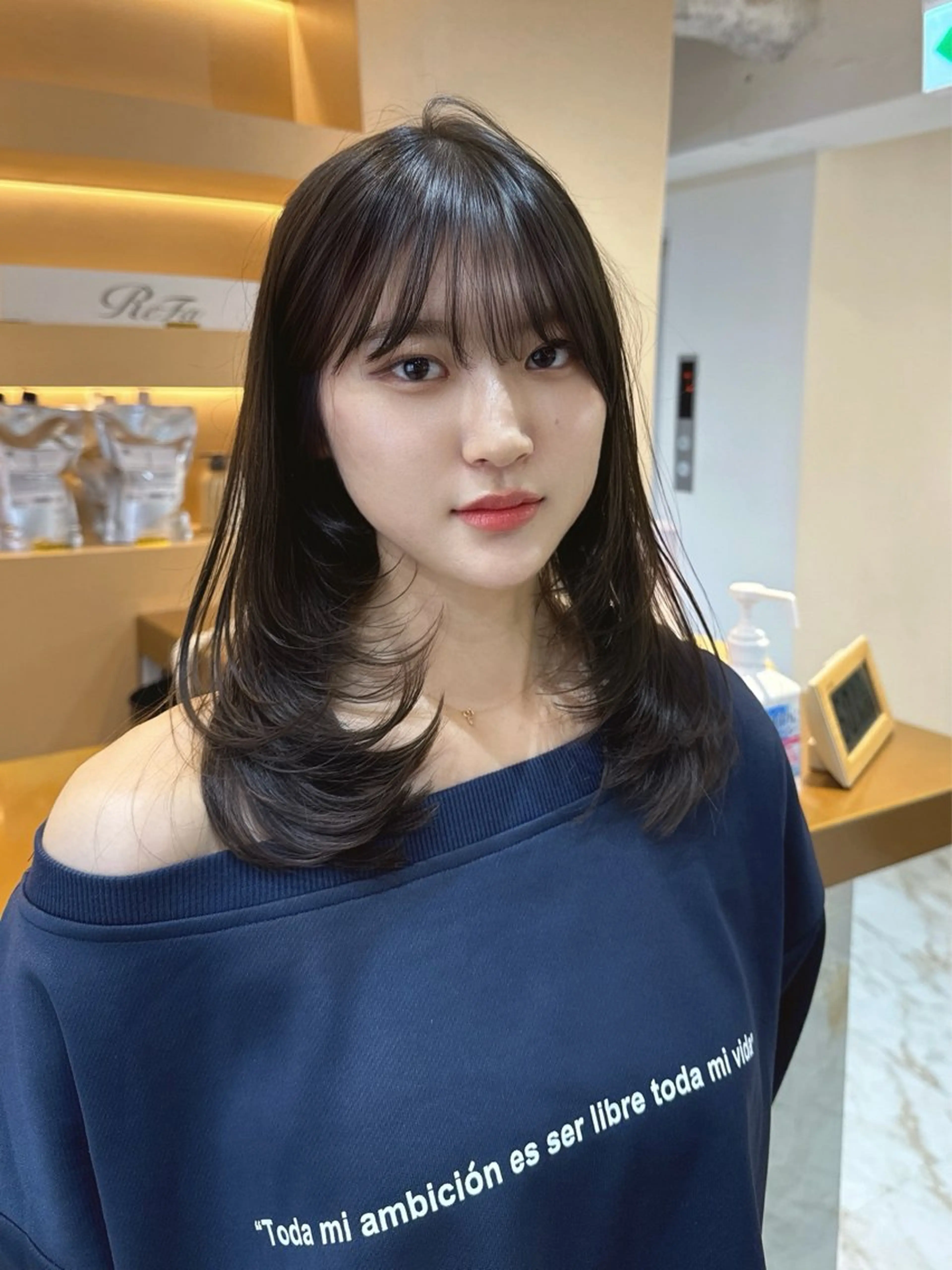 セミロング レイヤーカット カット ヘアカラー トリートメント ヘッドスパ 🦋韓国レイヤー特化 🦋髪質改善🩵来輝のヘアスタイル