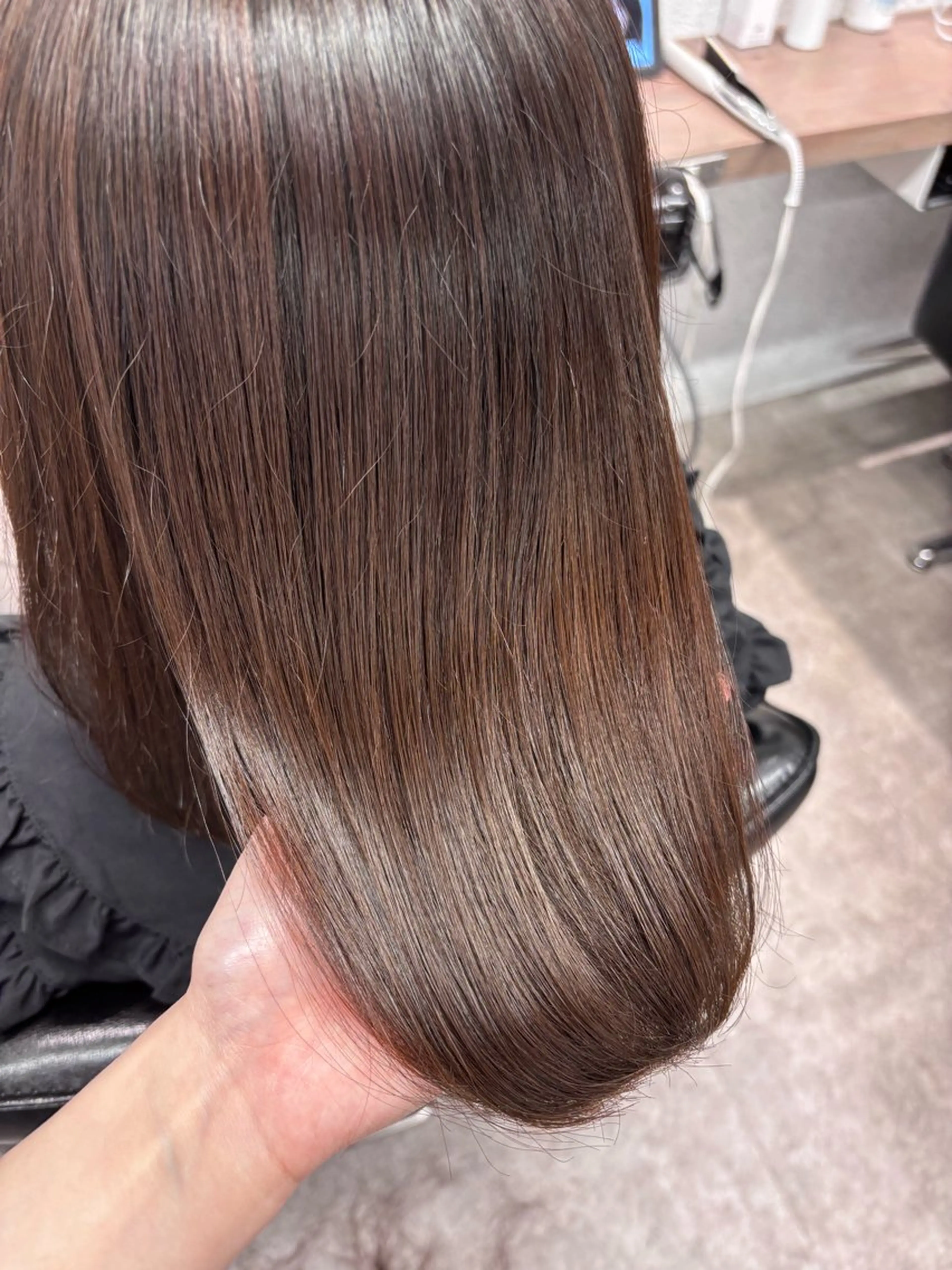 ミディアム カラー ベージュカラー オリーブベージュ カット ヘアカラー ボブ/透明感カラー/ 髪質改善/🌙/ルナのヘアスタイル