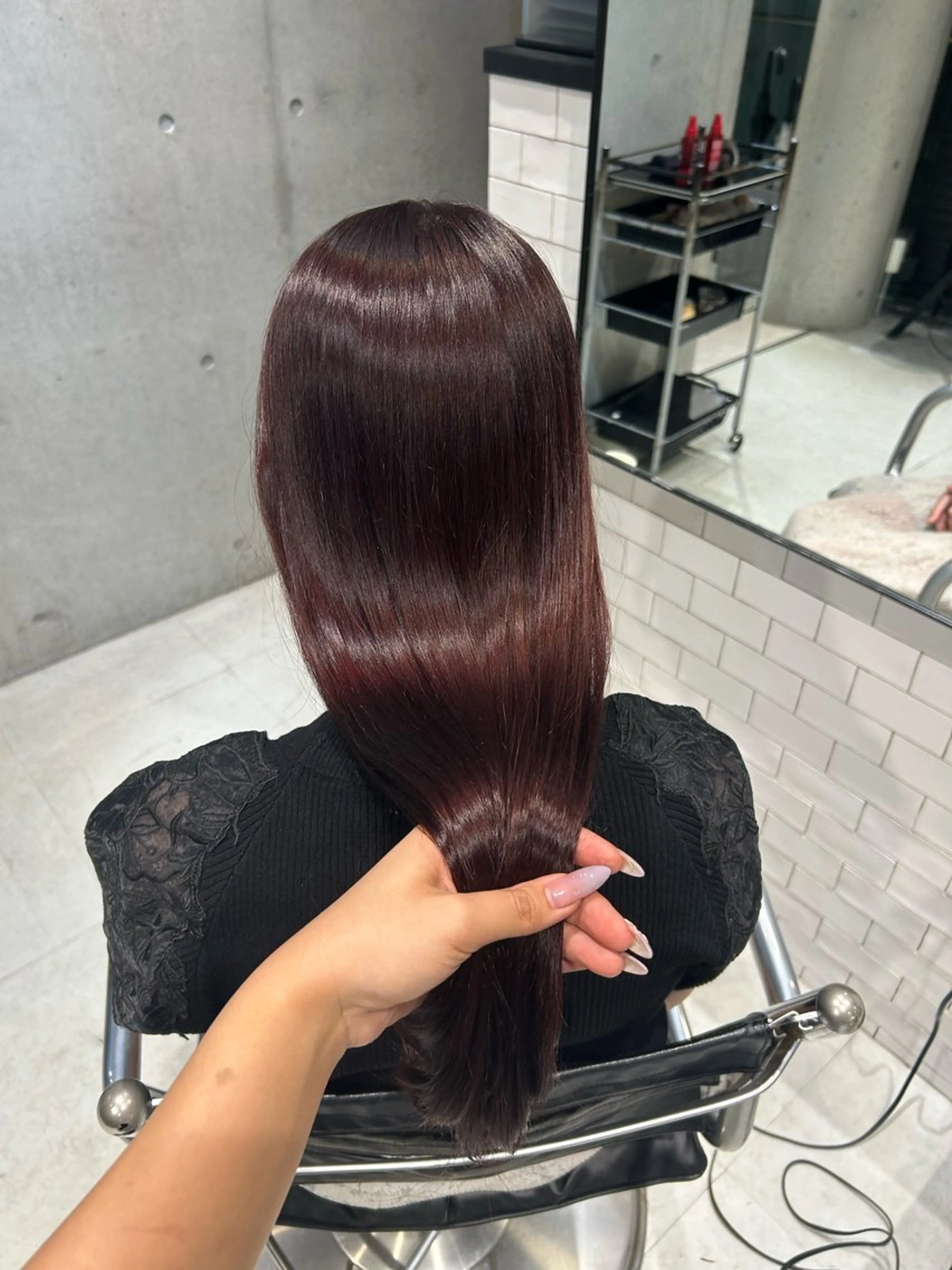 ロング カラー ヘアアレンジ カット ヘアカラー トリートメント ボブ艶モテカラー🫧 カリンのヘアスタイル