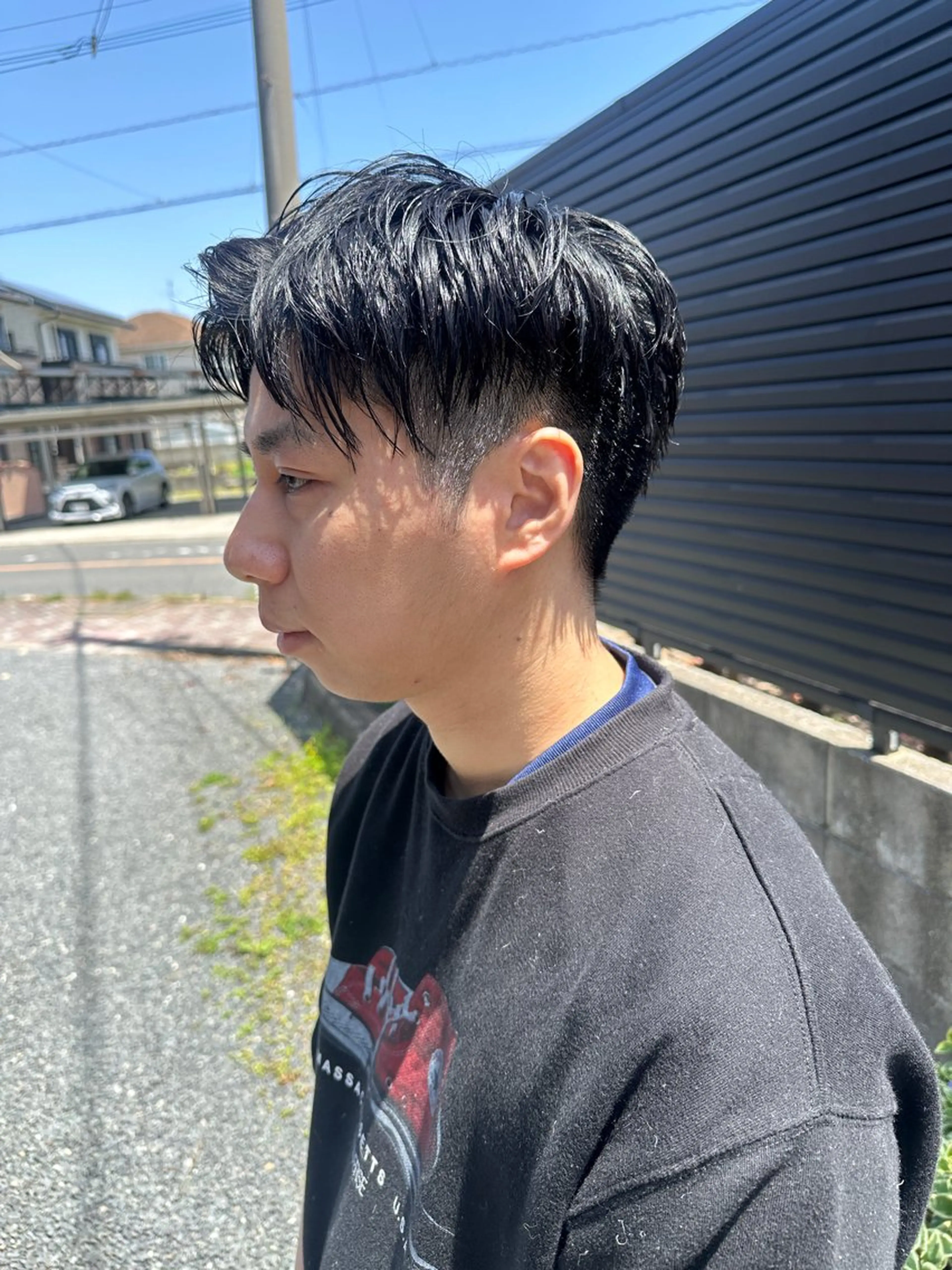 メンズ レイヤー 艶々カラーのヘアスタイル