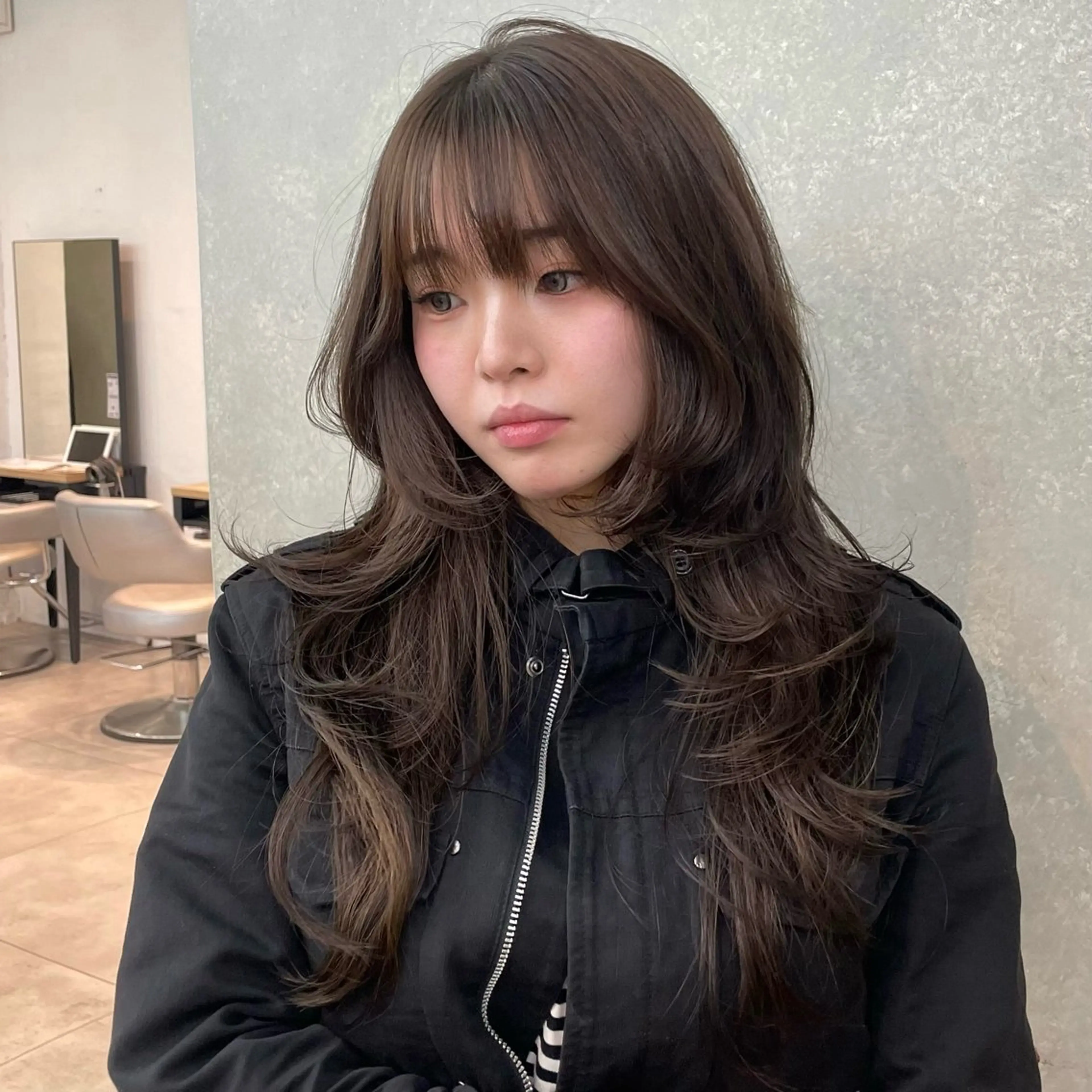 ロング カラー ヘアカラー 韓国ヘア/グレージュ kanako🤍🫧のヘアスタイル