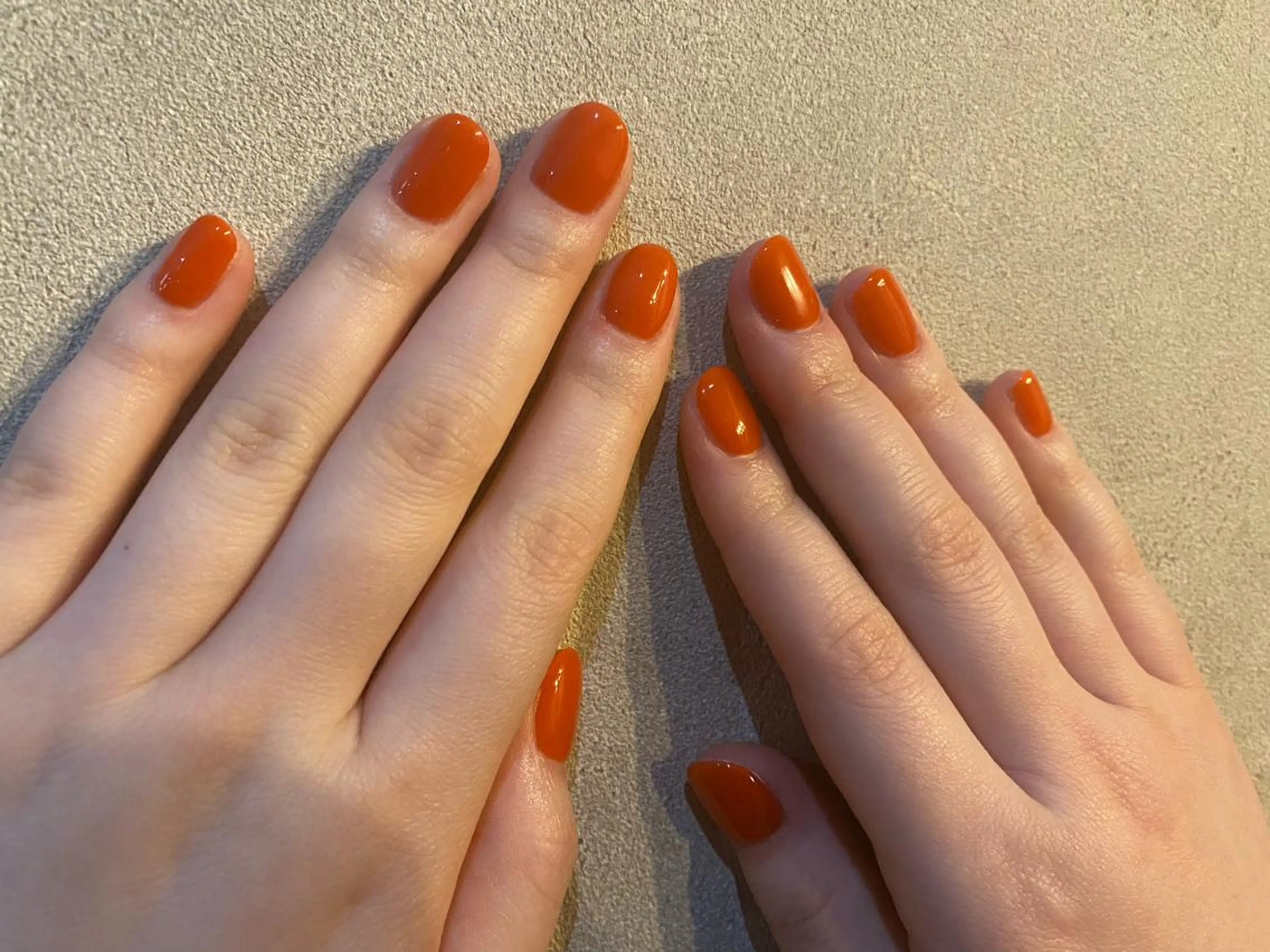 カラー ネイル オレンジ クリアネイル ジェルネイル 氷ネイル・うるうるネイル オレンジ scre as Etelのネイルデザイン