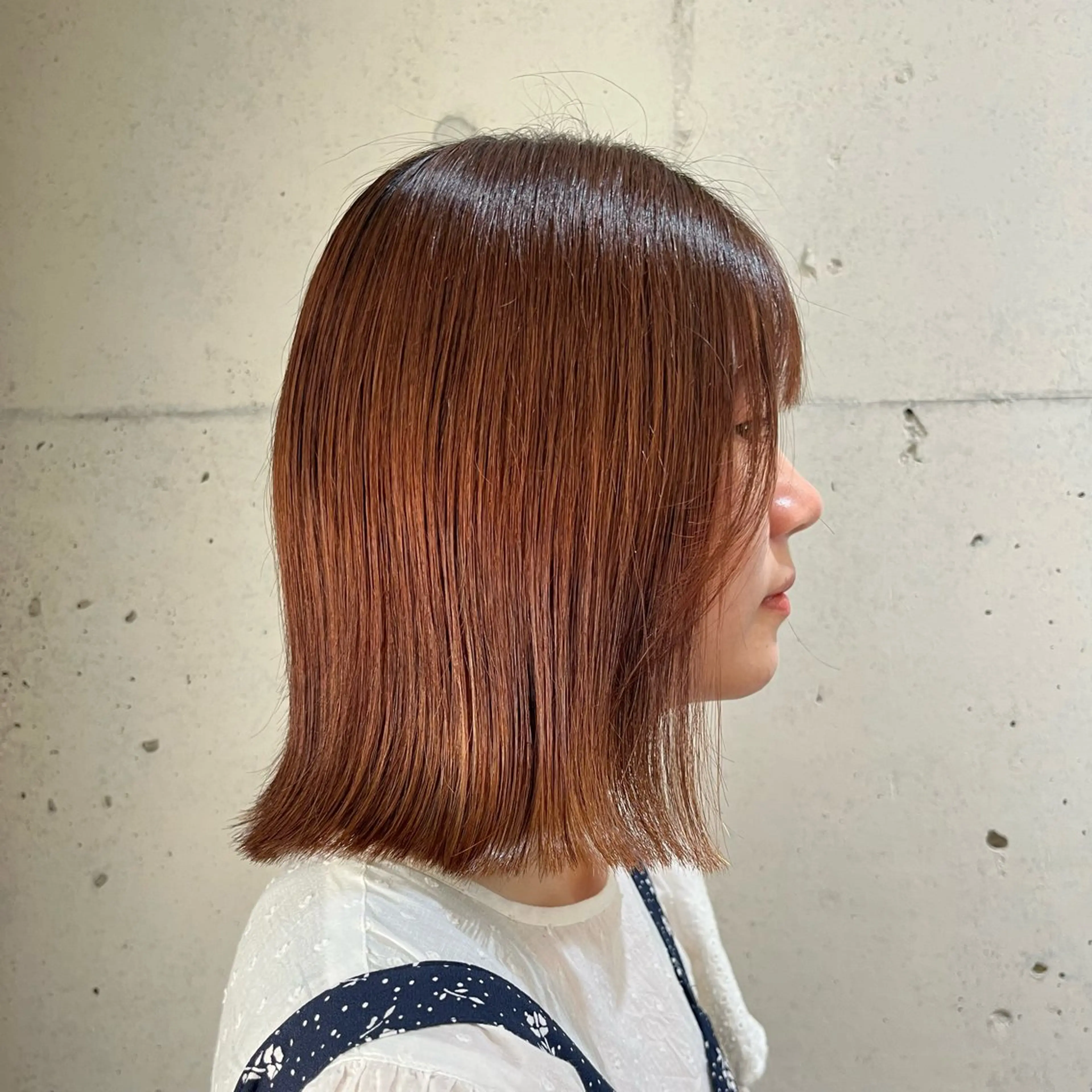 ミディアム カラー ブラウンカラー モカブラウン ボブ カット ヘアカラー トリートメント ハイトーン/ボブ/ 髪質改善🦖mahoのヘアスタイル