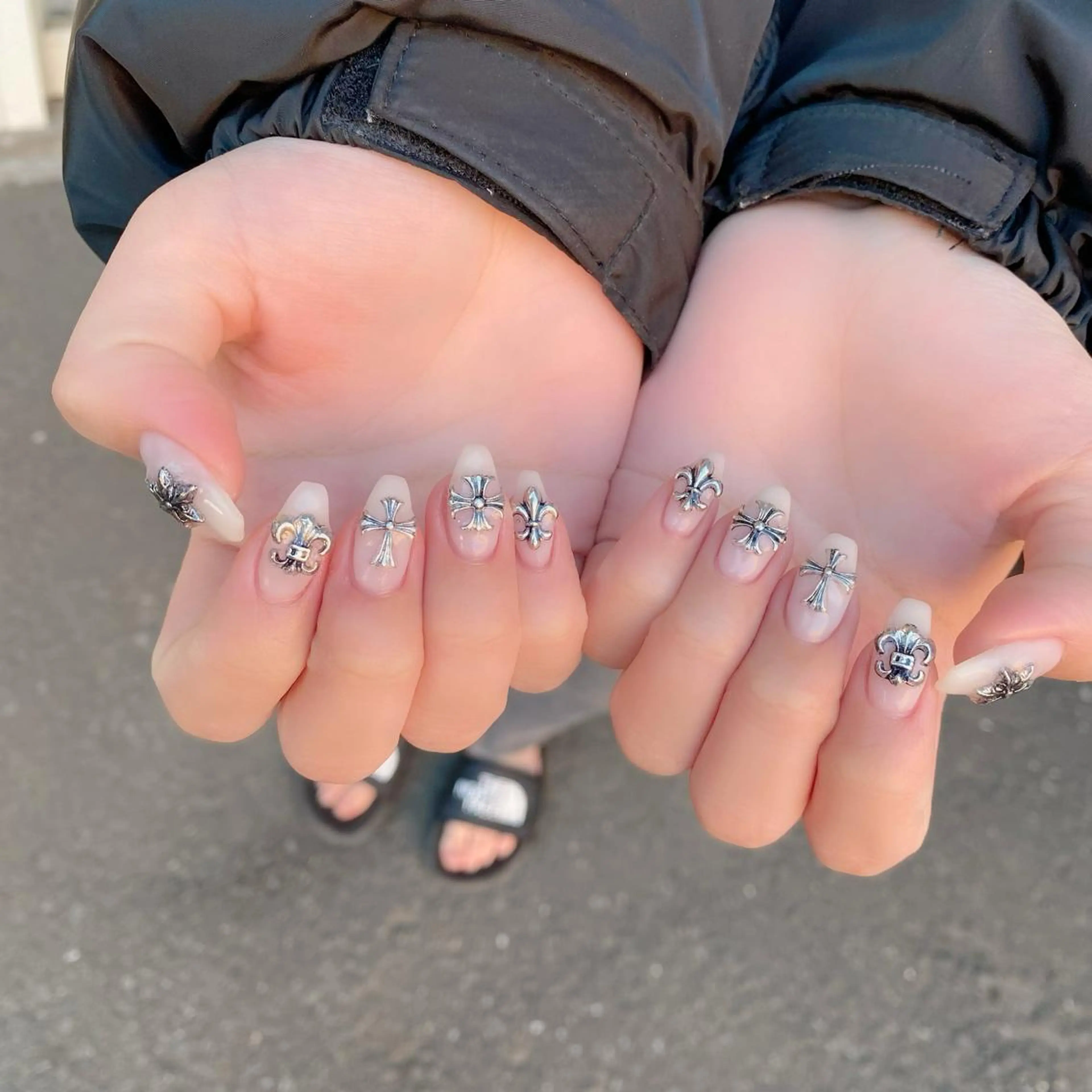 ネイル ホワイト 冬ネイル ハンドネイル Salon Kのネイルデザイン